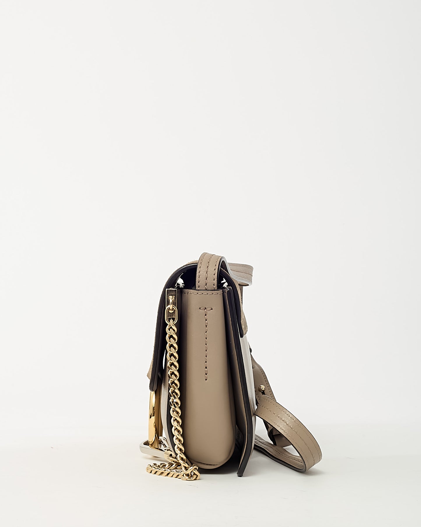 Chloé Motty Grey Leather and Suede Mini Faye Crossbody Bag