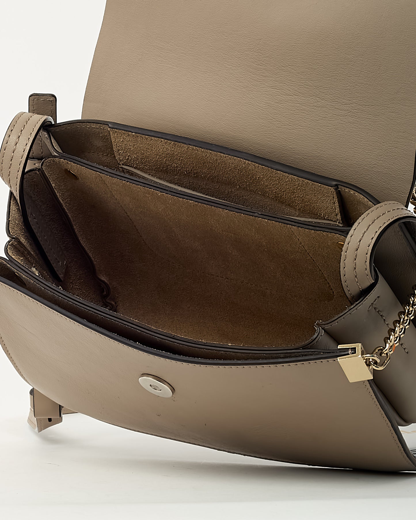 Chloé Motty Grey Leather and Suede Mini Faye Crossbody Bag