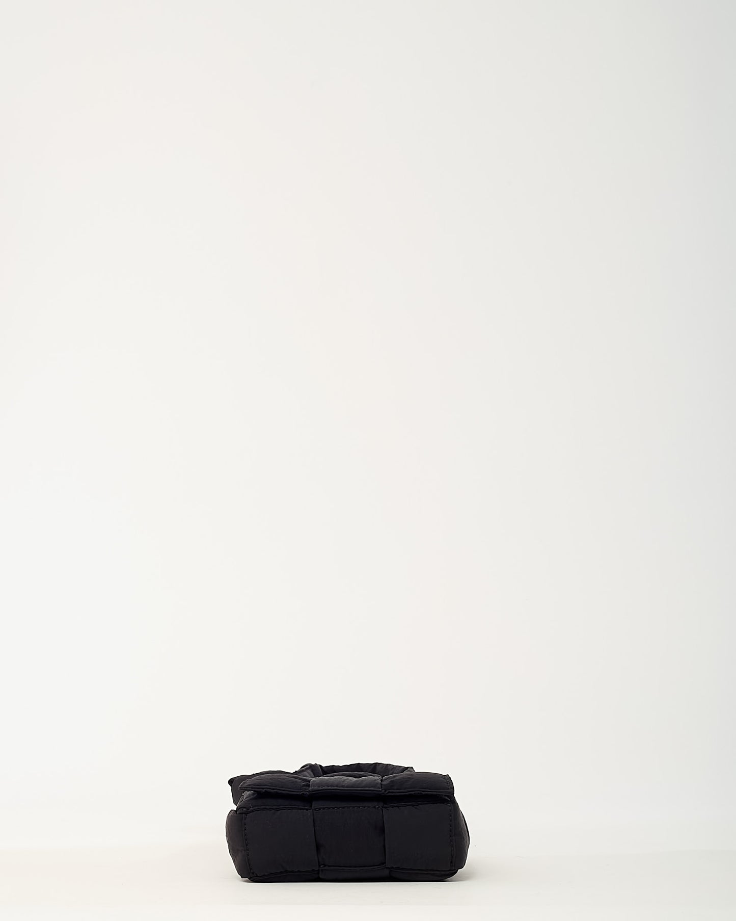 Bottega Veneta Black Maxi Intrecciato Nylon Extra Mini Cassette Crossbody Bag