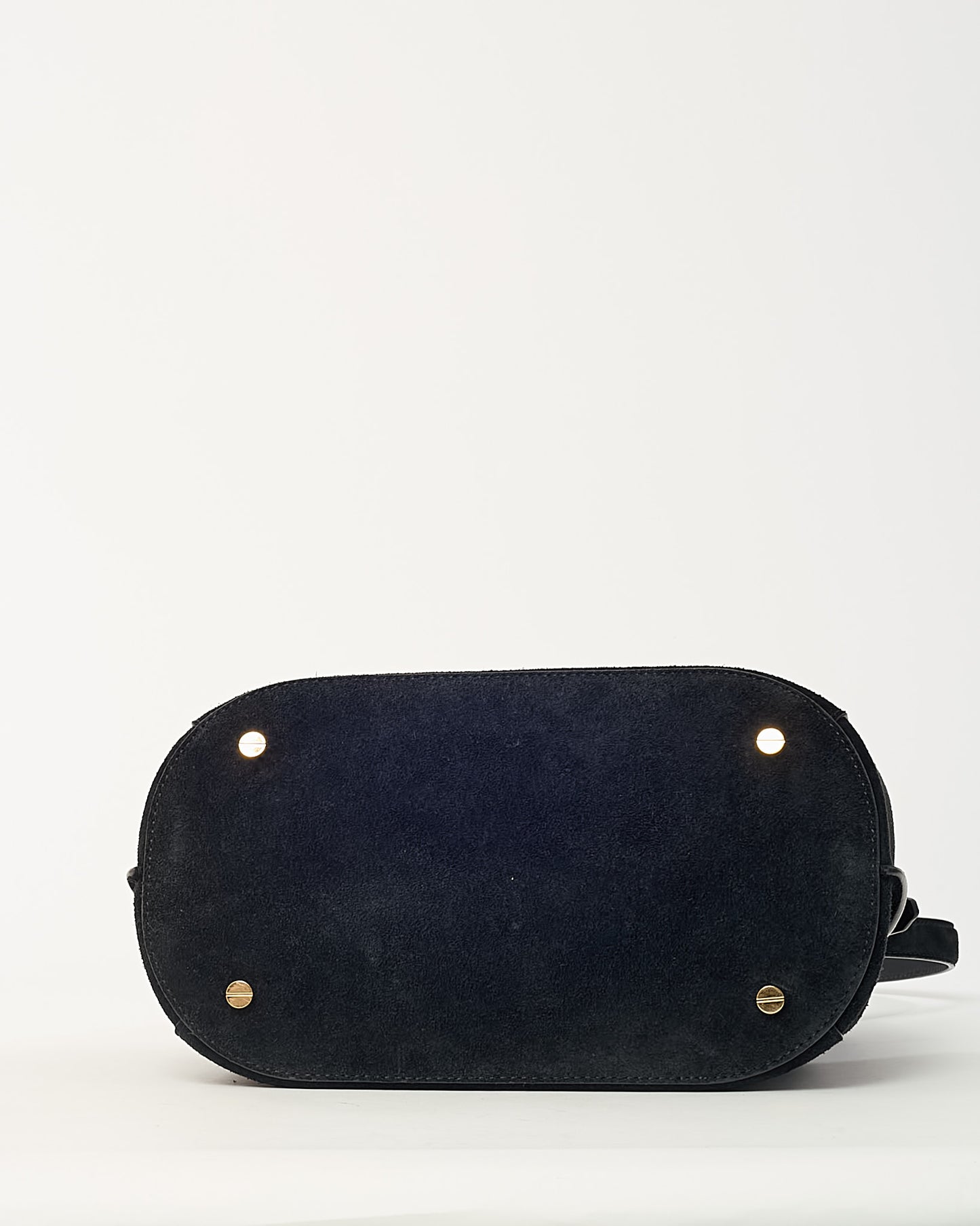 Totême Black Suede Belted Bucket Bag