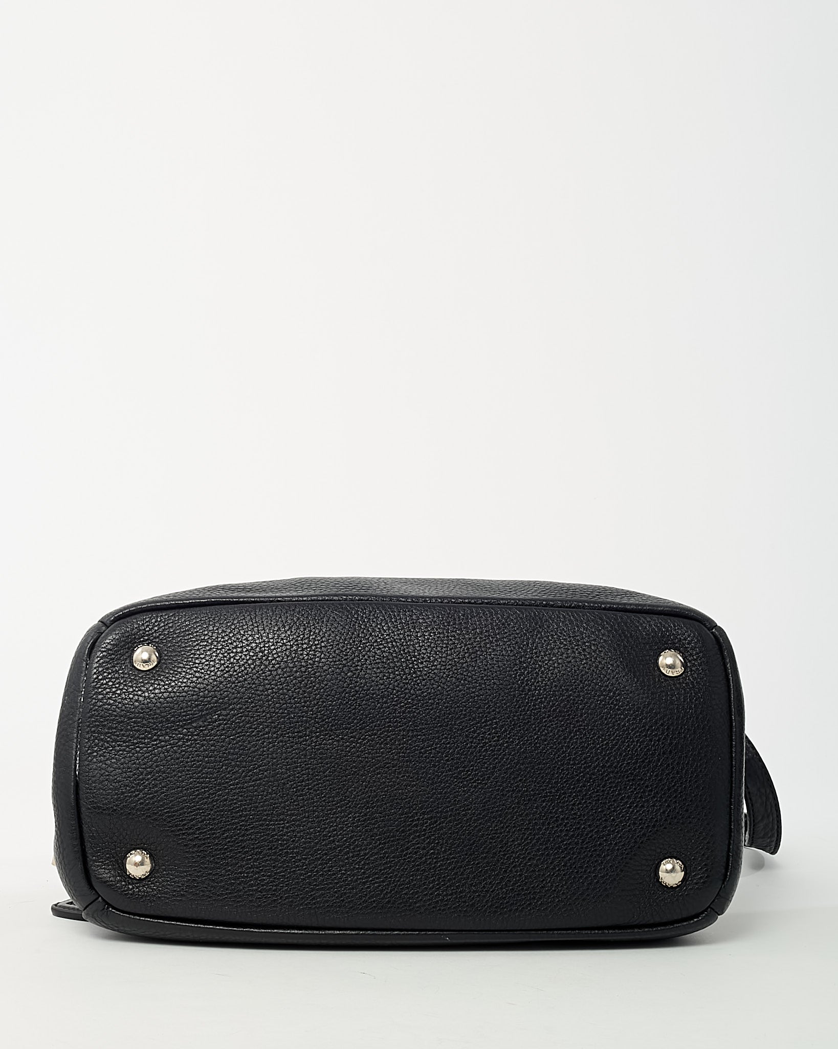 Buy Prada Black Vitello Daino Leather Zip Around 2Way Tote Bag