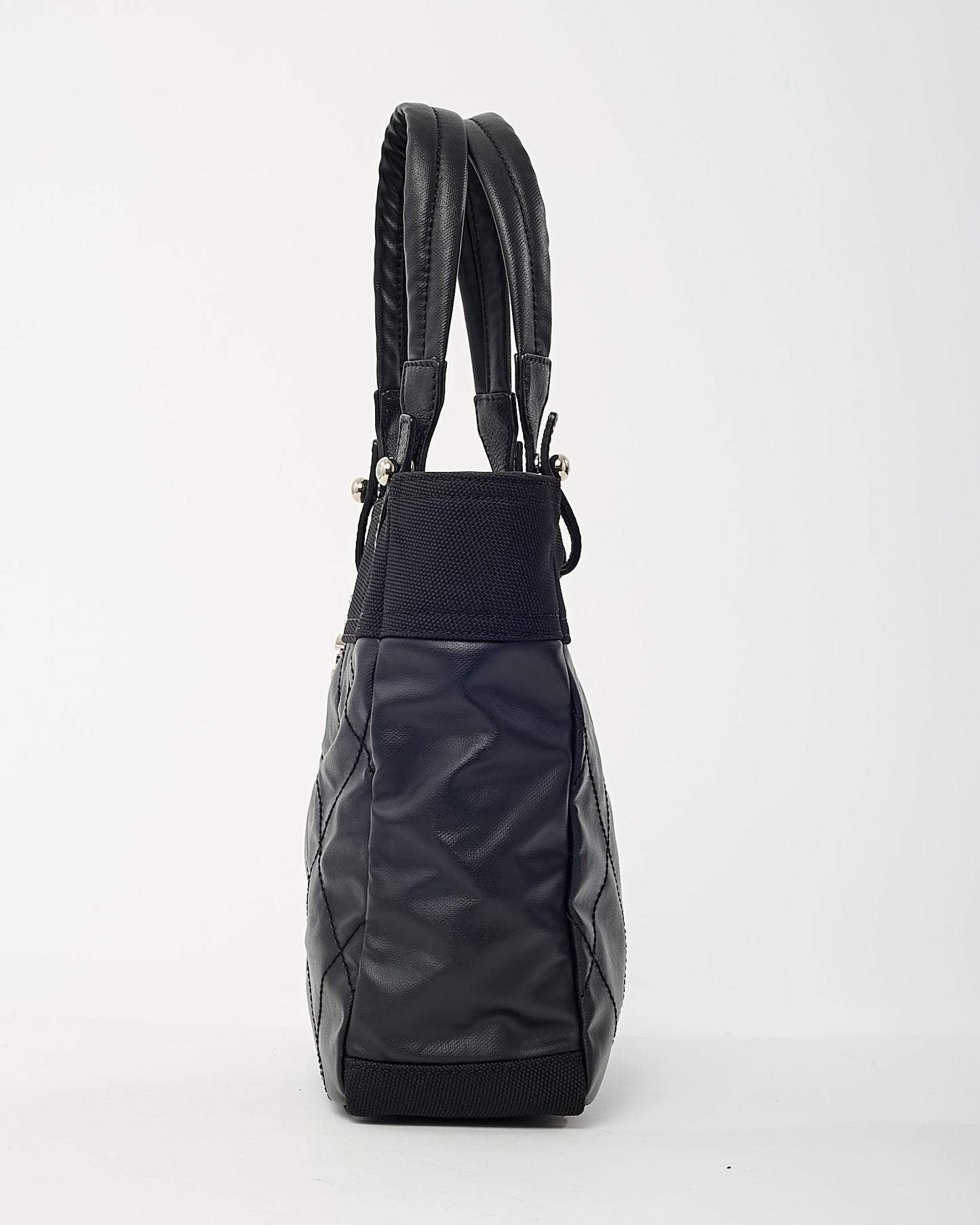 Chanel Black Coated Canvas Quilted Small Paris Biarritz Tote PM
