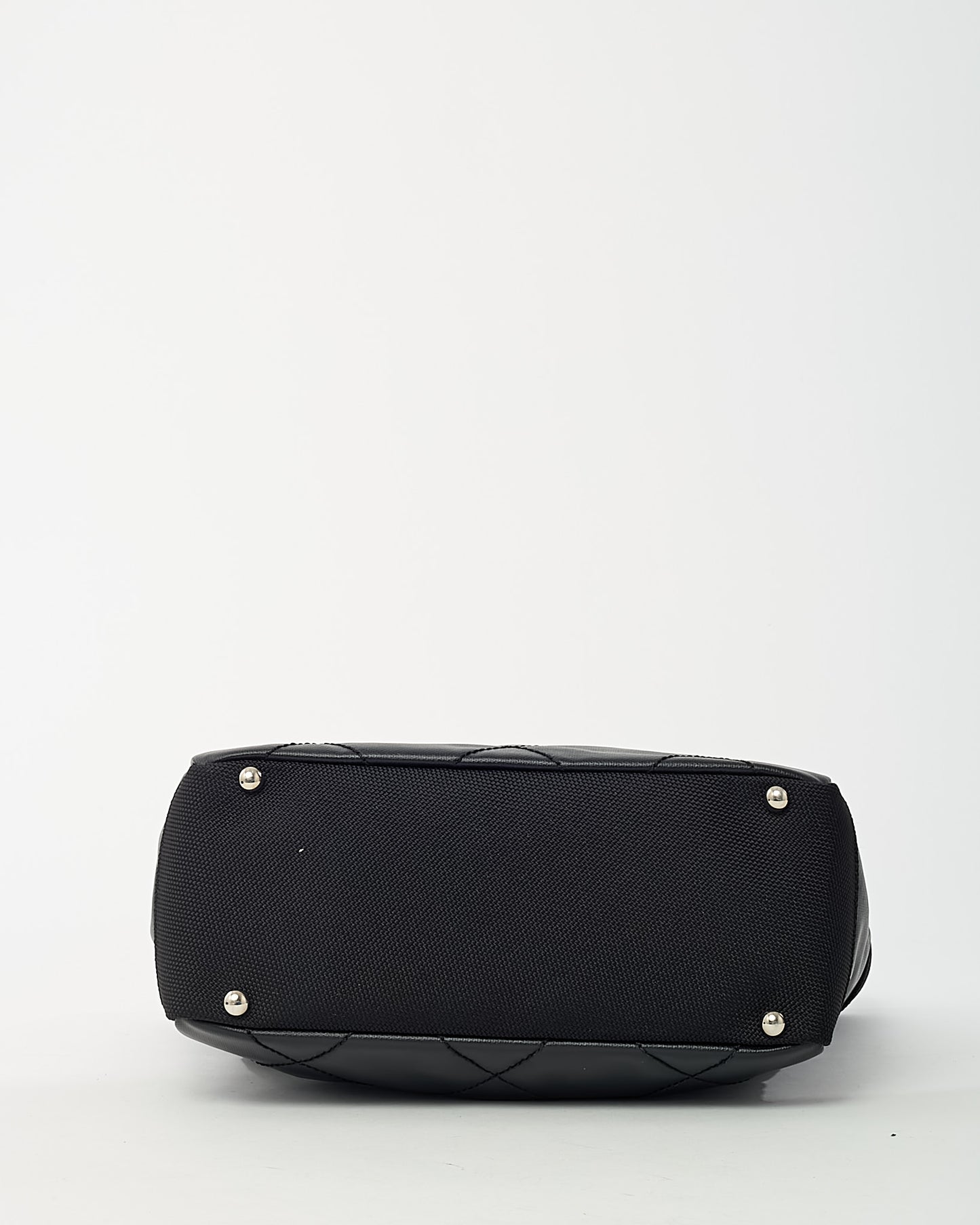 Chanel Black Coated Canvas Quilted Small Paris Biarritz Tote PM