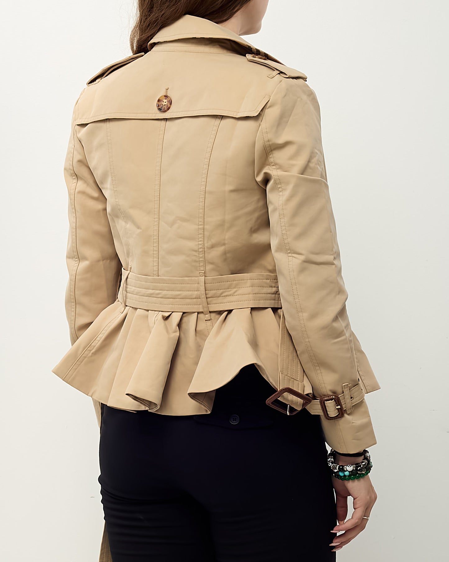 Burberry Beige Cotton Gabardine Isabella Trench Jacket - US 2