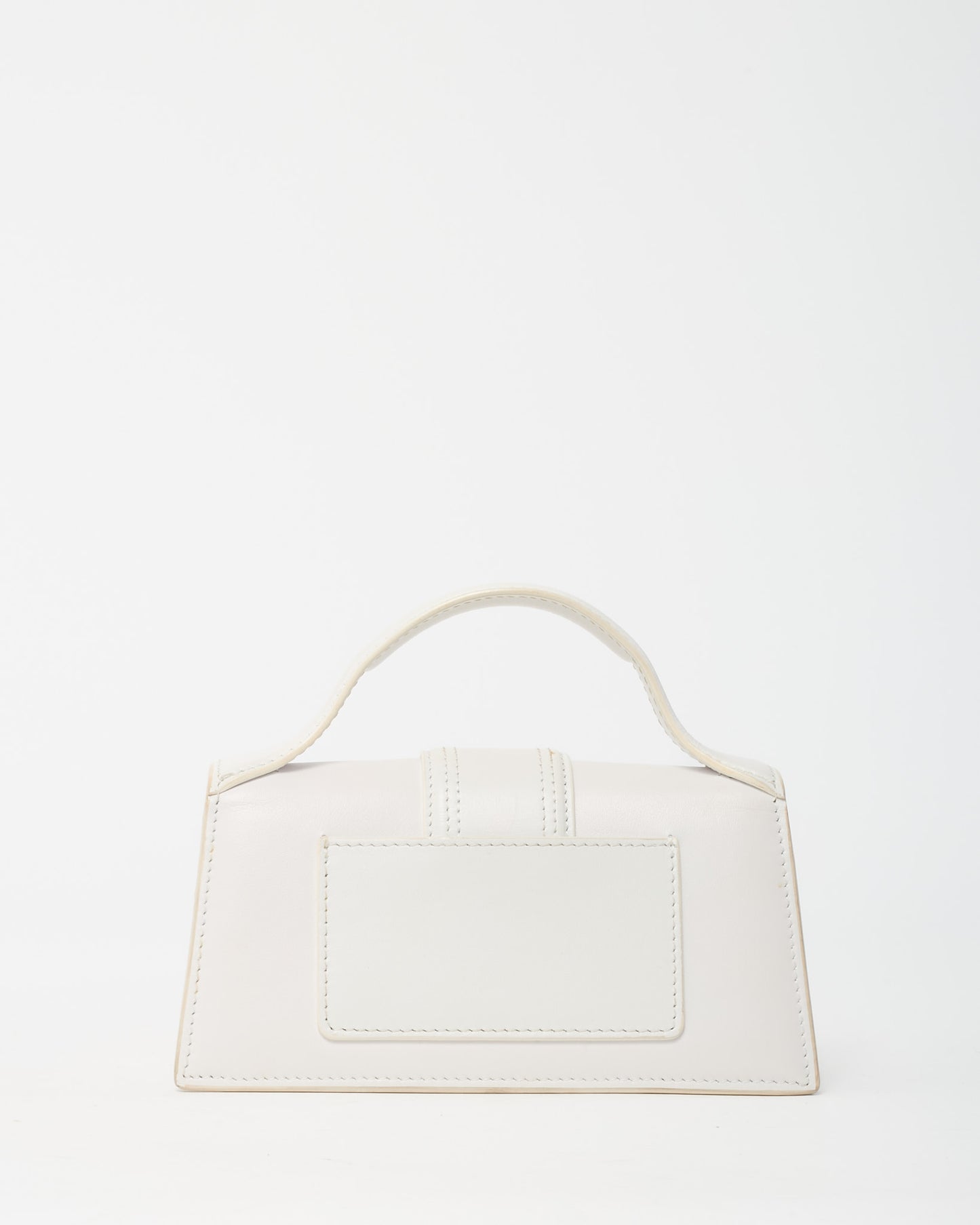 Jacquemus White Leather Le Bambino Top Handle Bag w/ Strap