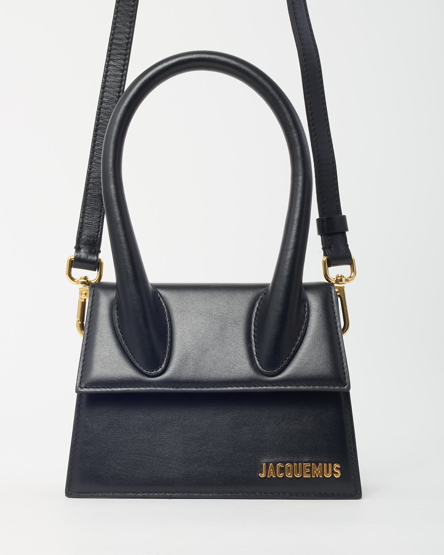 Jacquemus Black Leather Le Chiquito Moyen Crossbody Bag