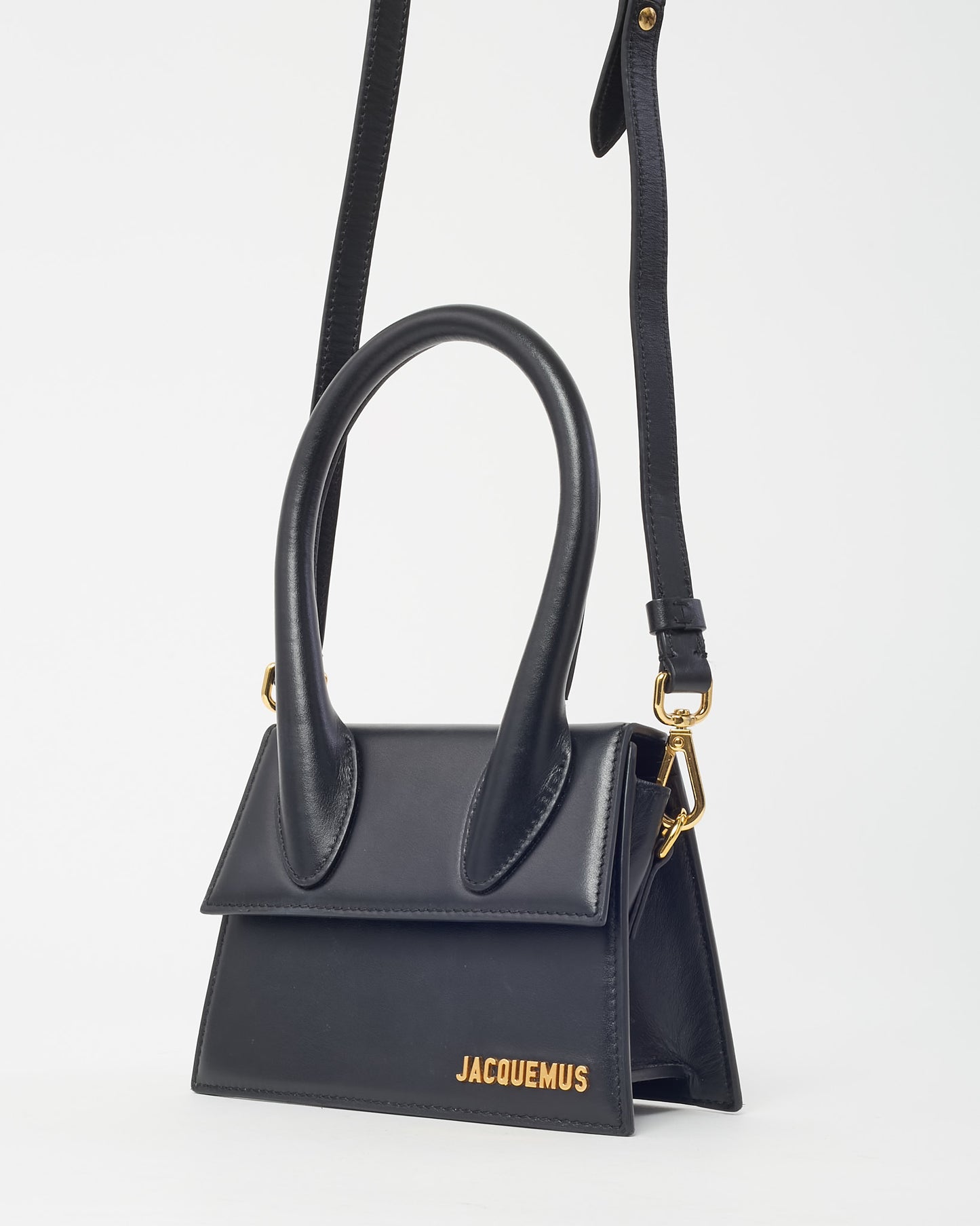 Jacquemus Black Leather Le Chiquito Moyen Crossbody Bag
