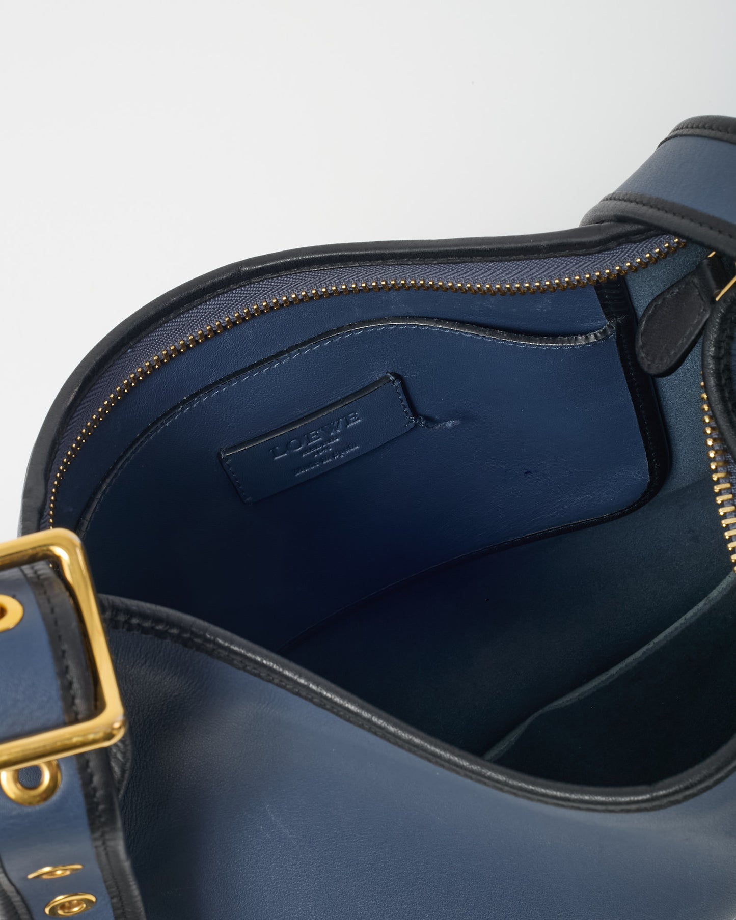 Loewe Blue Leather Anagram Logo Sofia Messenger Crossbody Bag