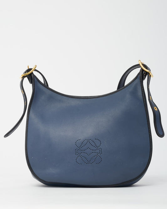 Loewe Blue Leather Anagram Logo Sofia Messenger Crossbody Bag