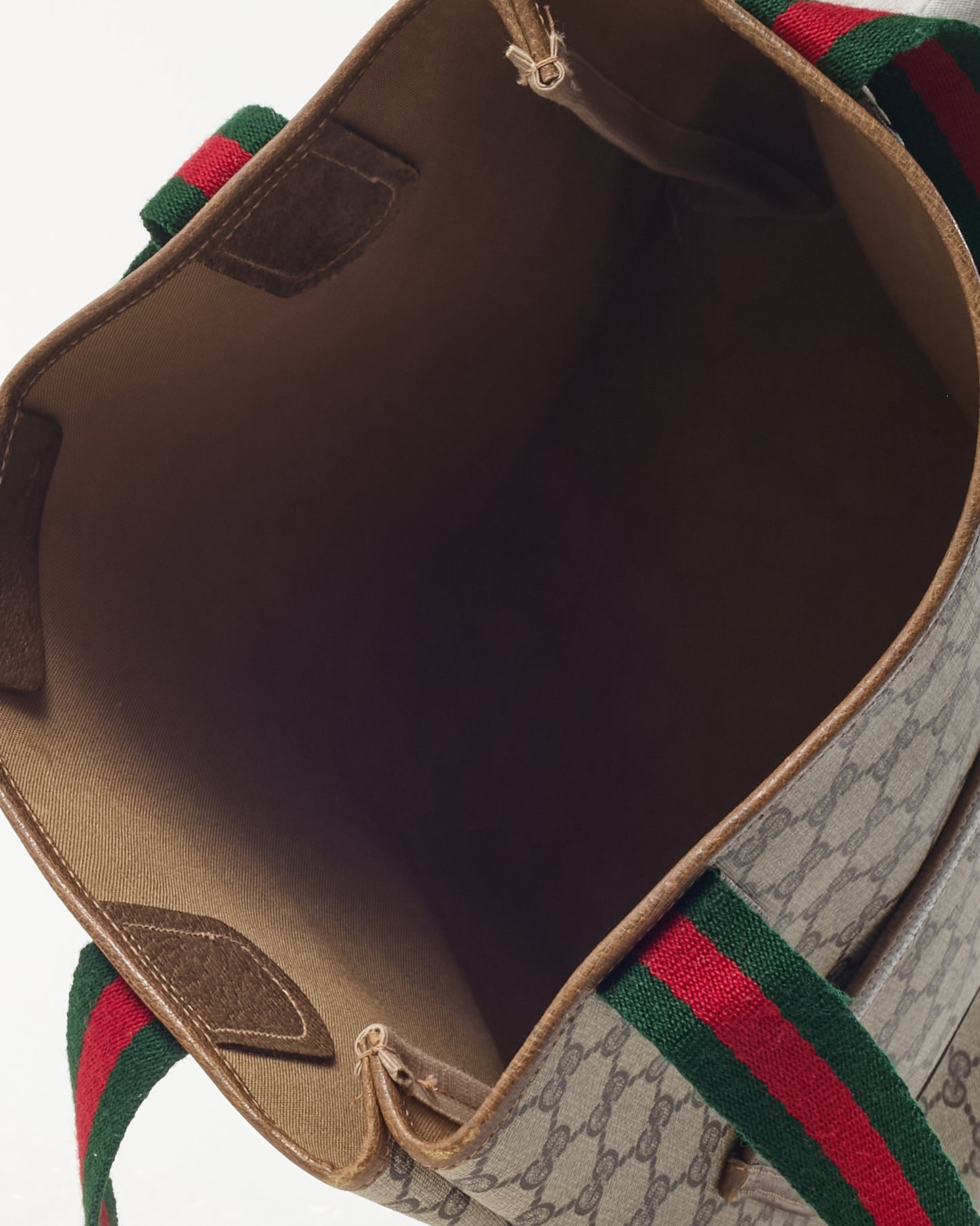 Gucci Vintage Beige and Brown GG Monogram Plus Coated Canvas Sherry Line Shopping Tote
