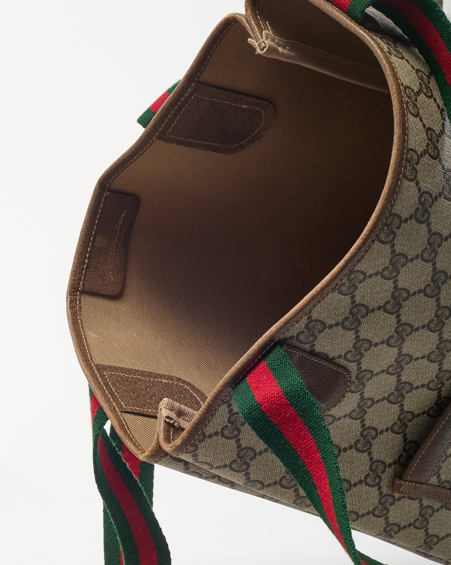 Gucci Vintage Beige and Brown GG Monogram Plus Coated Canvas Sherry Line Shopping Tote