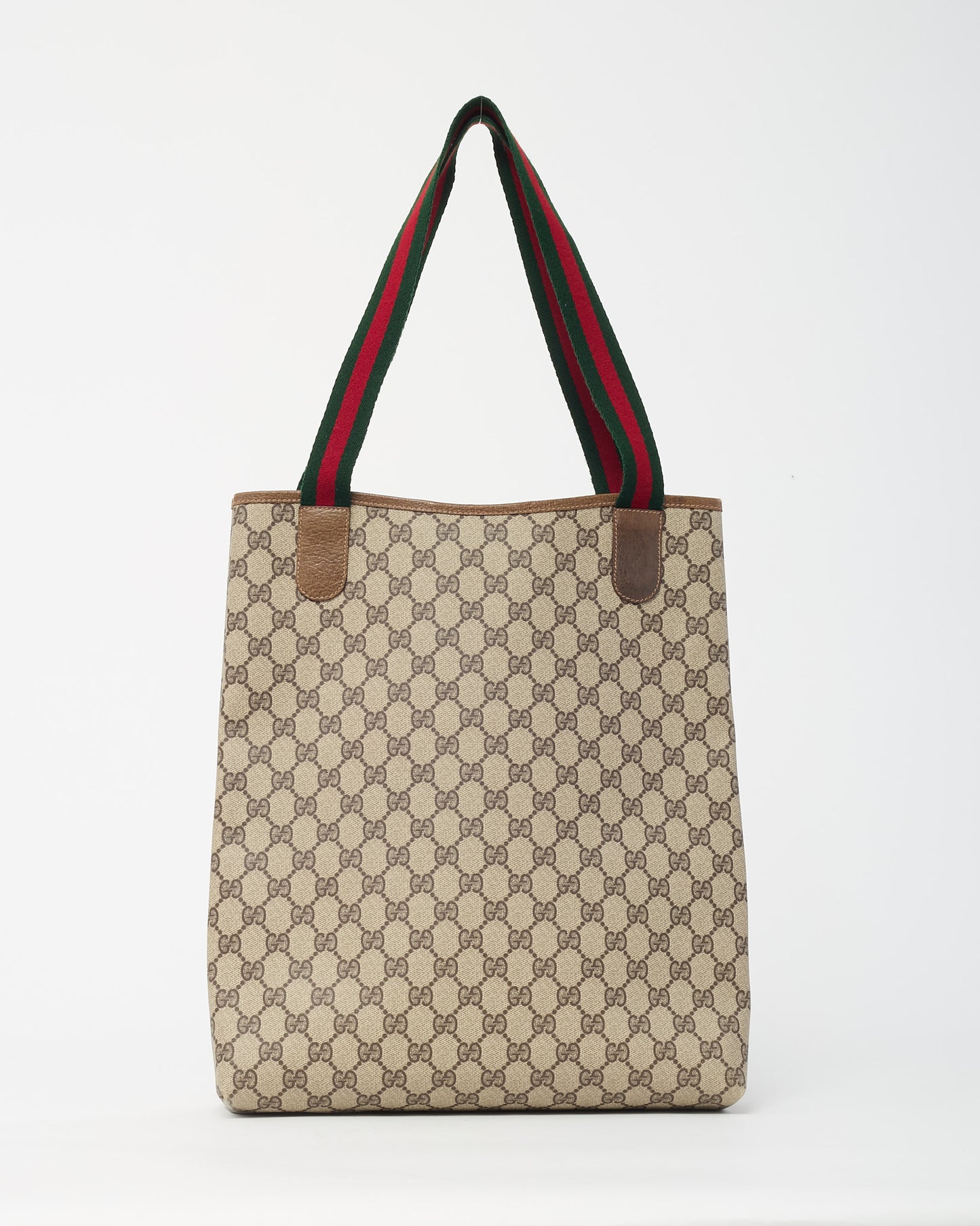 Gucci Vintage Beige and Brown GG Monogram Plus Coated Canvas Sherry Line Shopping Tote