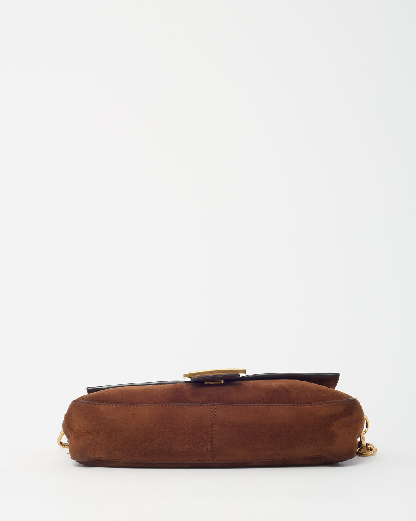 Fendi Brown Suede Medium Baguette NM Bag with Strap