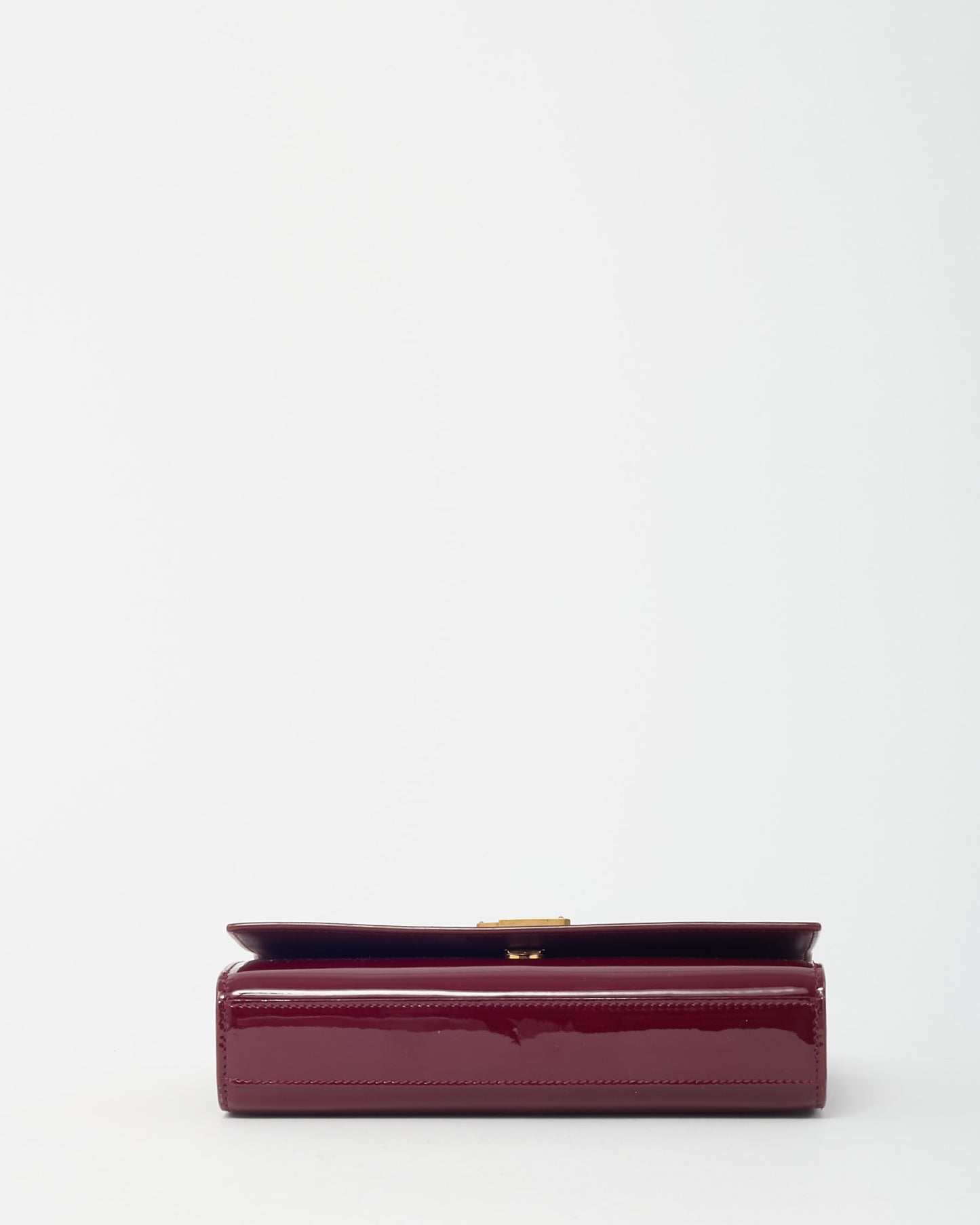 Saint Laurent Burgundy Patent Leather GHW YSL Logo Small Kate Crossbody Bag
