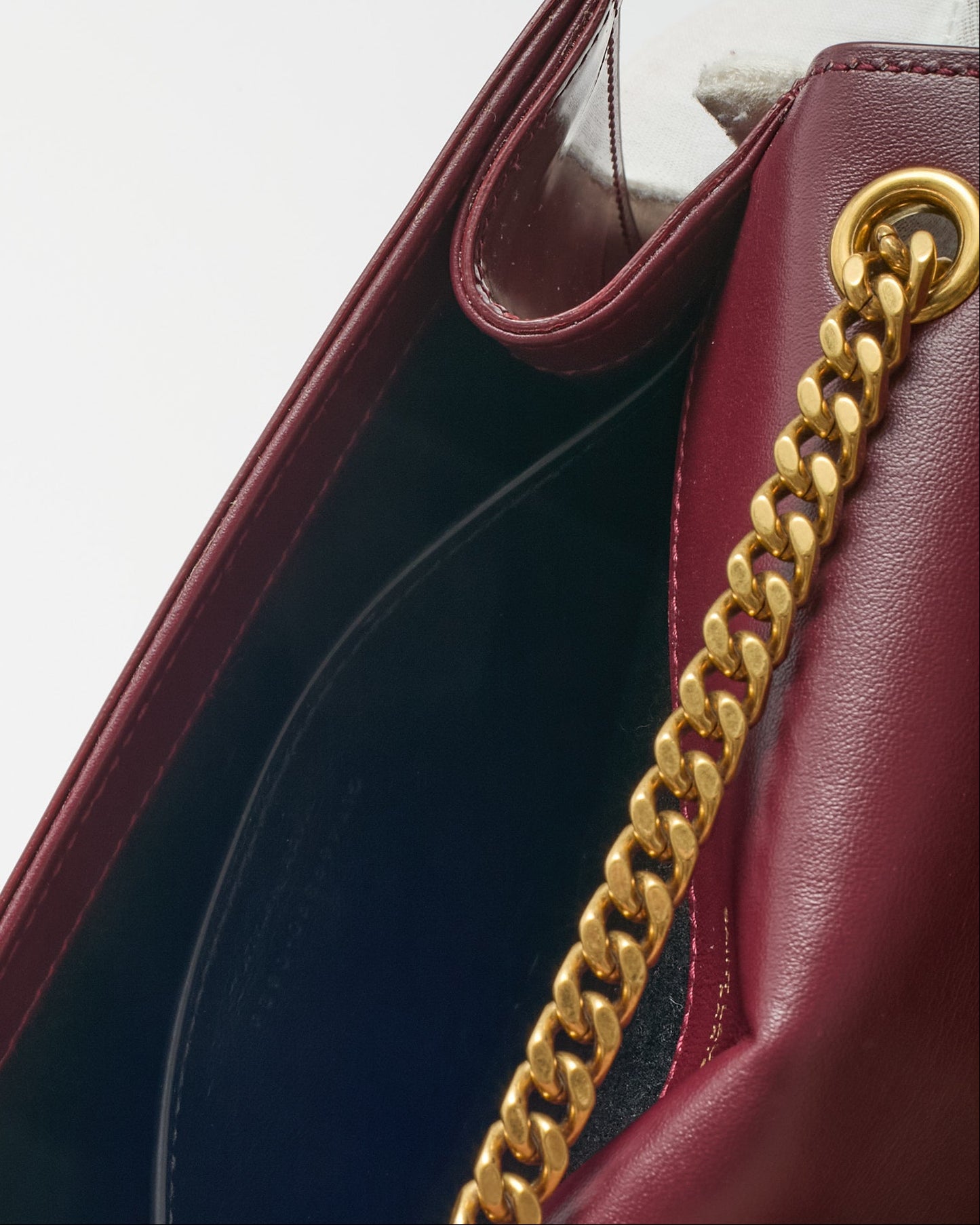 Saint Laurent Burgundy Patent Leather GHW YSL Logo Small Kate Crossbody Bag