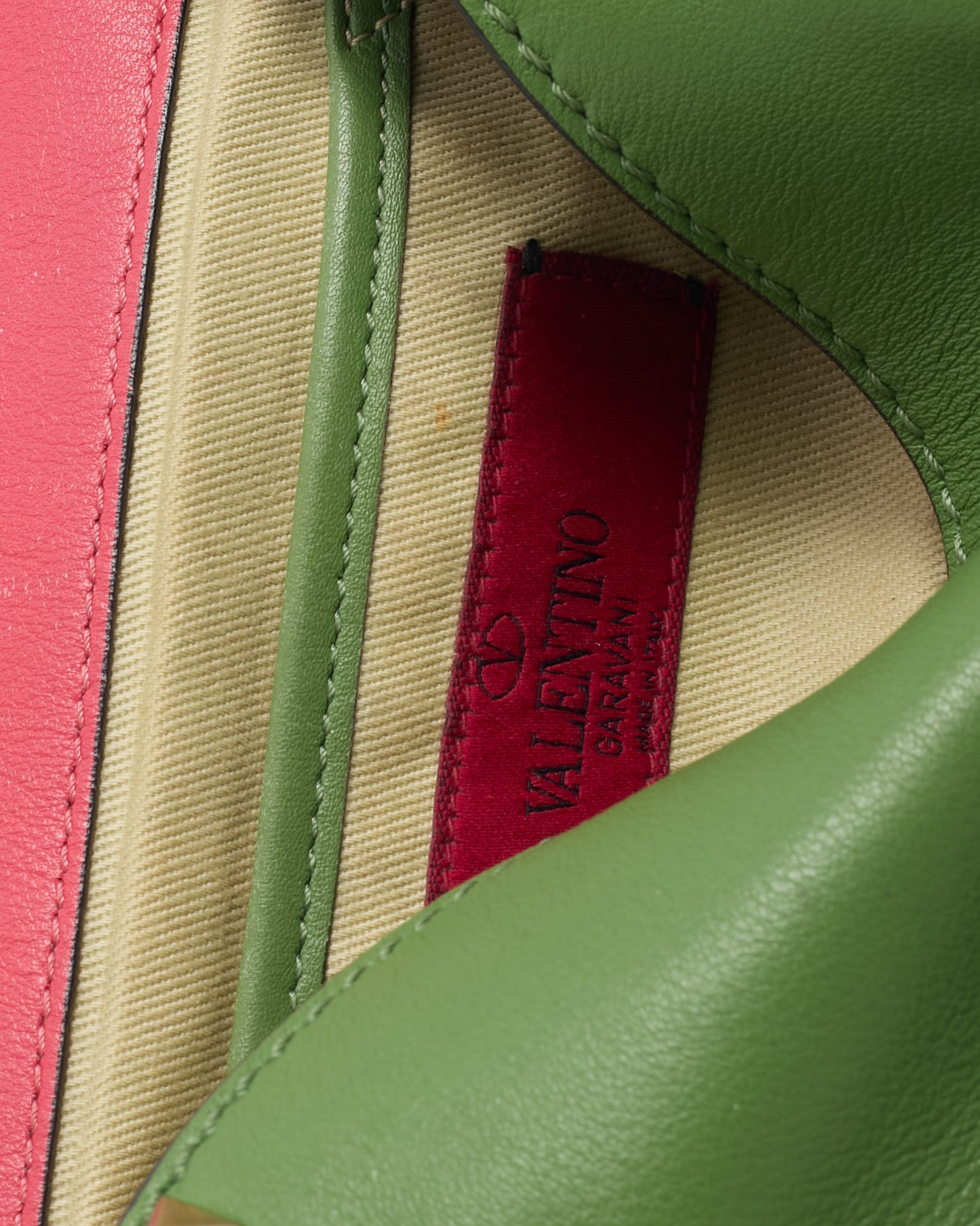 Valentino Tri-Color Red/Green/Grey Vitello Leather Rockstud Mini Crossbody Bag