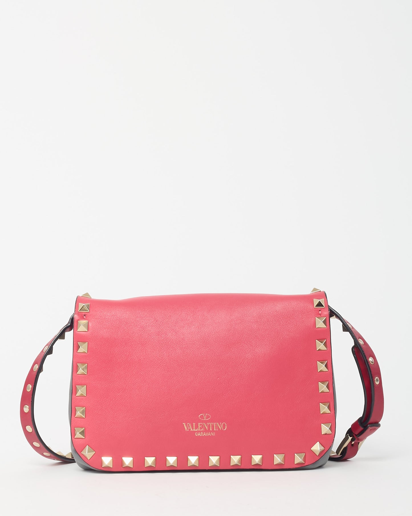 Valentino Tri-Color Red/Green/Grey Vitello Leather Rockstud Mini Crossbody Bag