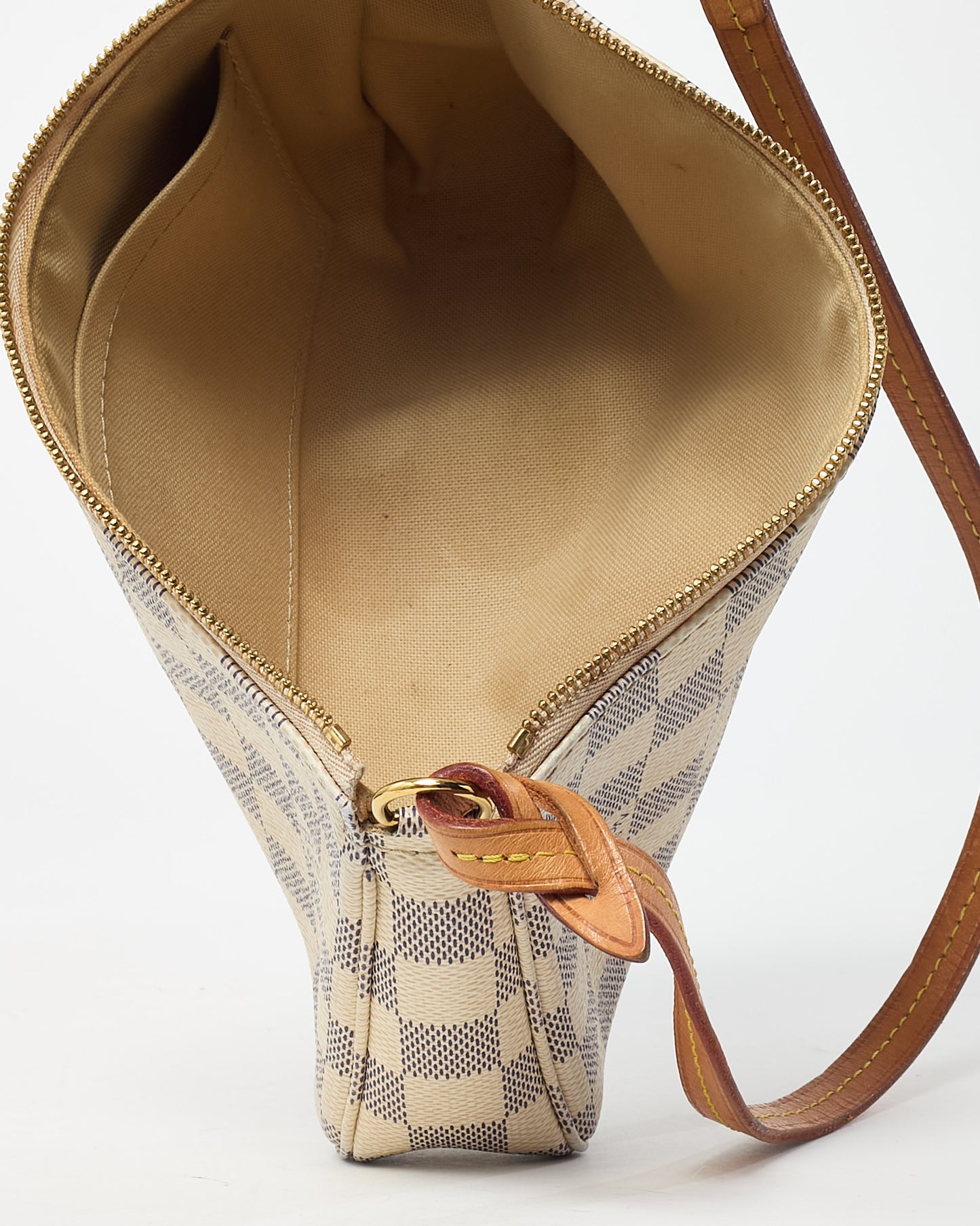 Louis Vuitton White Damier Azur Coated Canvas Pochette Accessoires Shoulder Bag