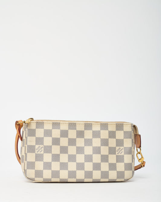 Louis Vuitton White Damier Azur Coated Canvas Pochette Accessoires Shoulder Bag