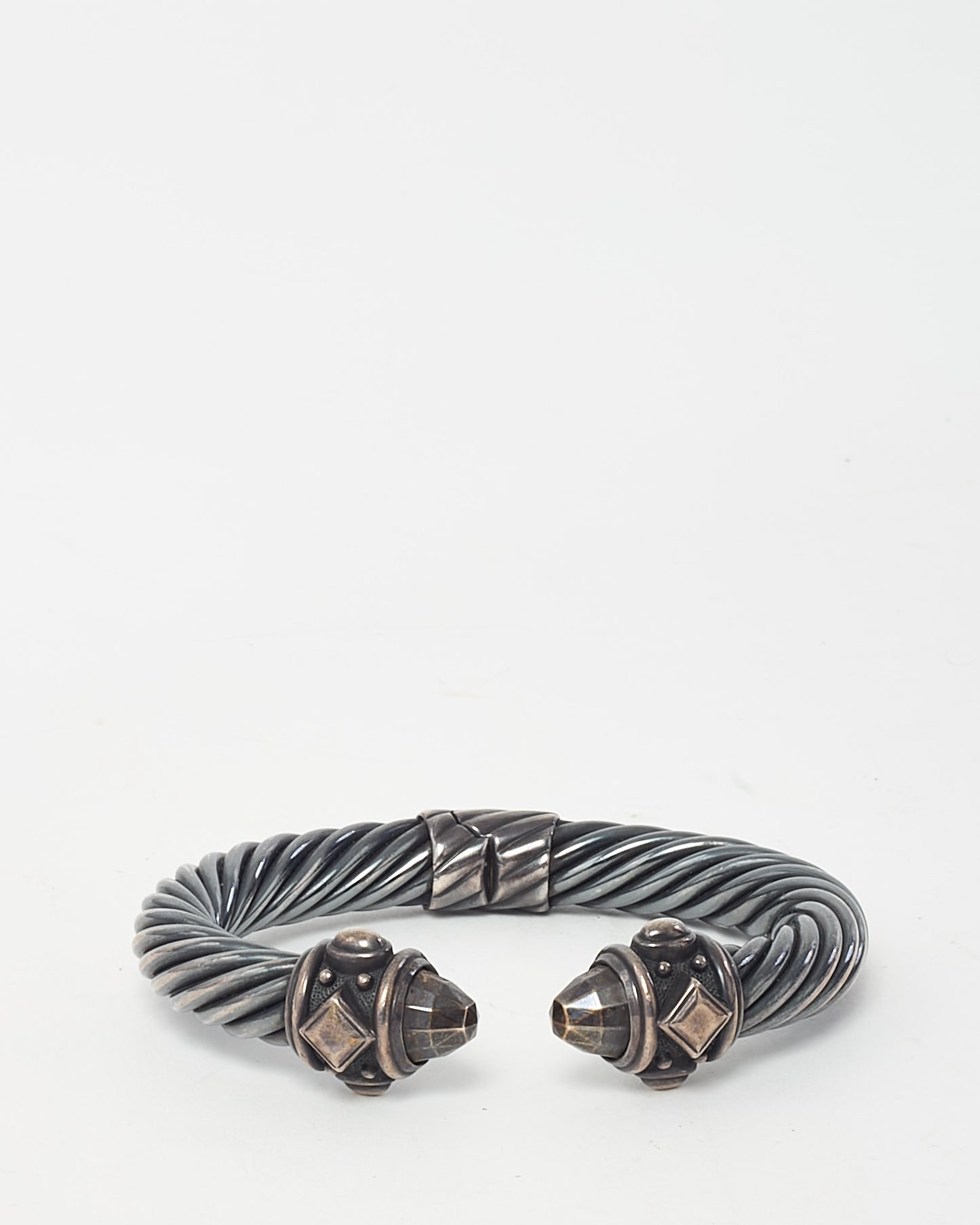 David Yurman Sterling Silver Blackened Renaissance Hinged Cuff Bracelet