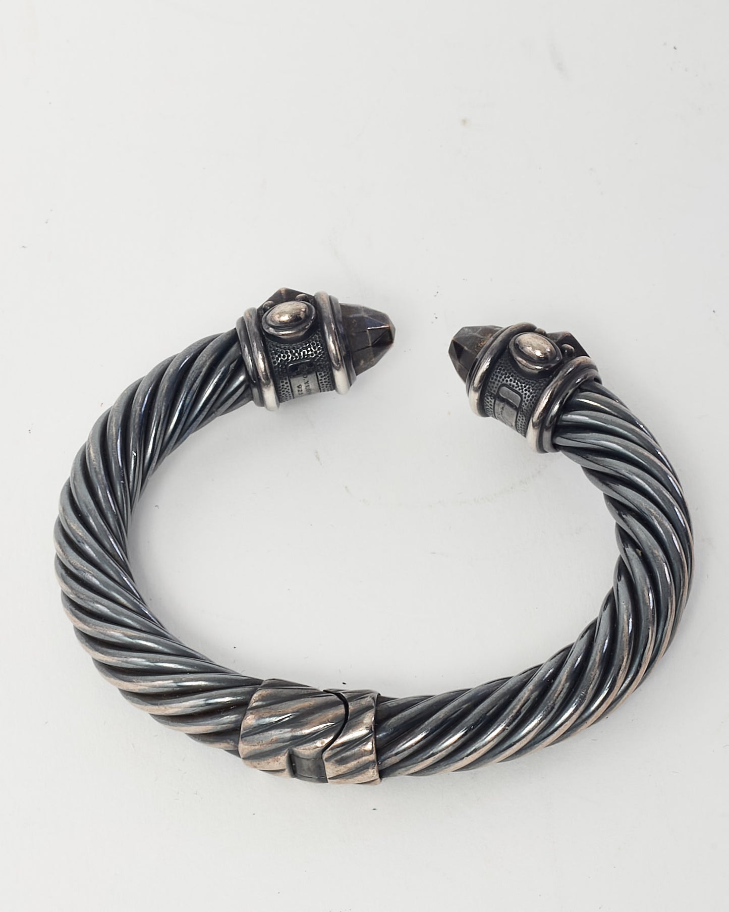 David Yurman Sterling Silver Blackened Renaissance Hinged Cuff Bracelet