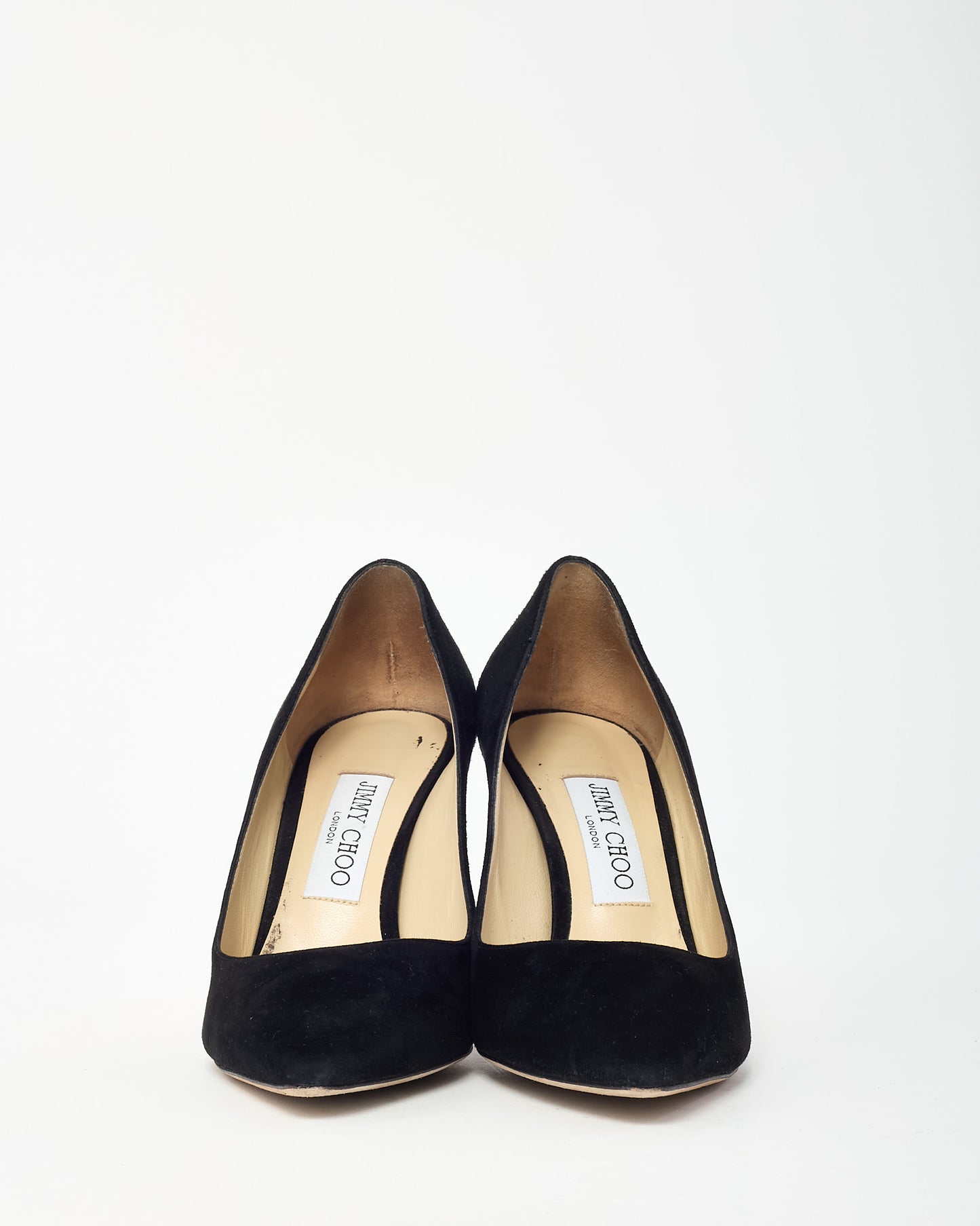 Jimmy Choo Black Suede Pointed Toe Romy 85 Pumps - 38