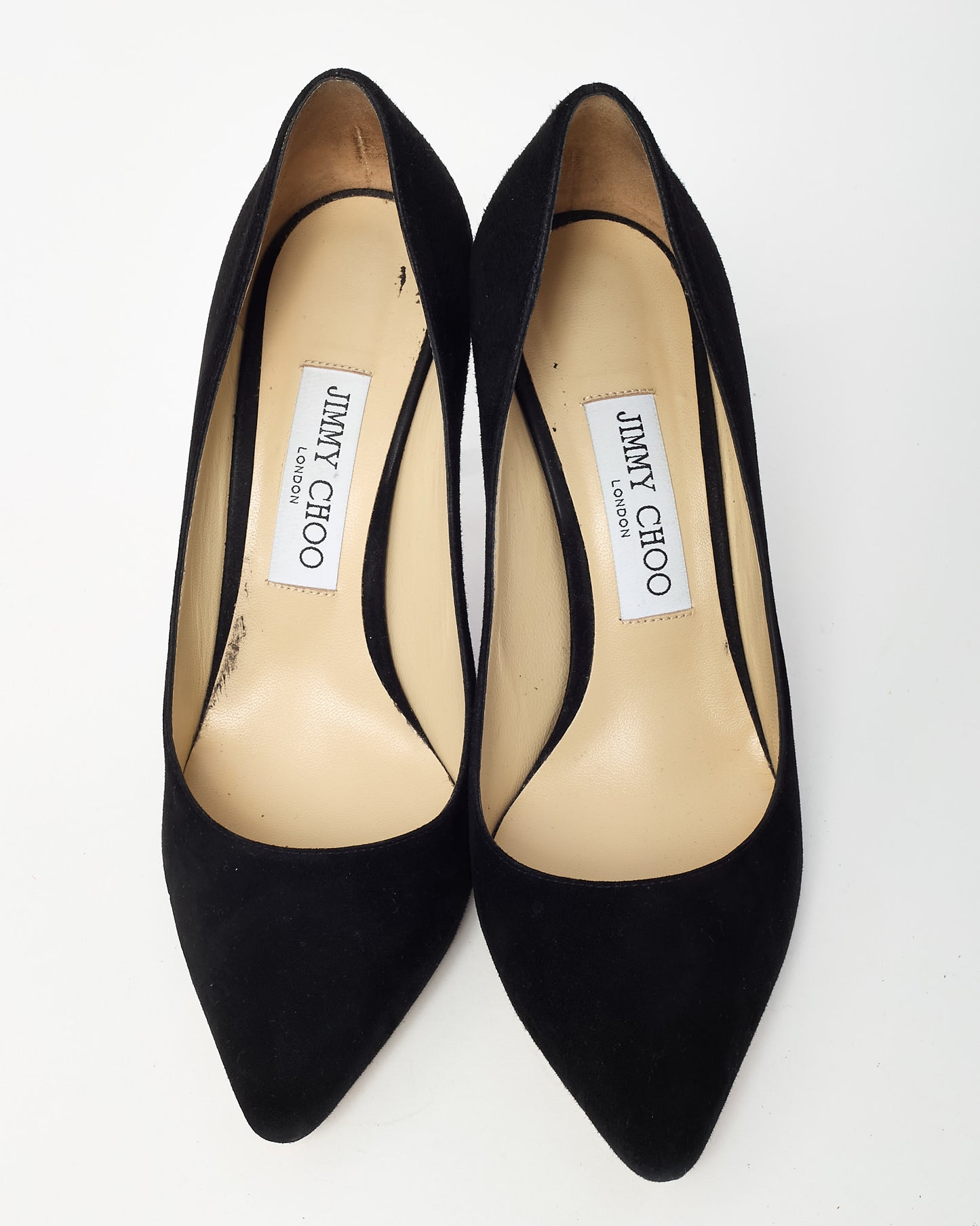 Jimmy Choo Black Suede Pointed Toe Romy 85 Pumps - 38
