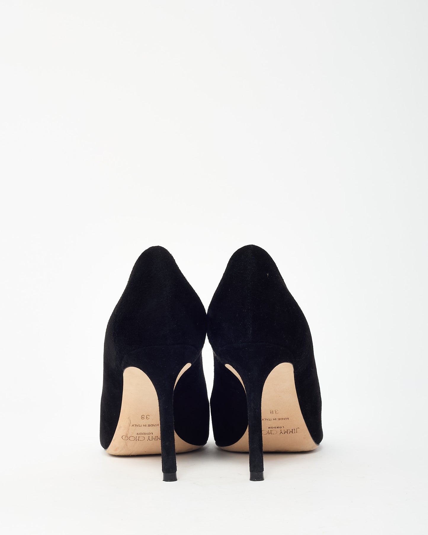 Jimmy Choo Black Suede Pointed Toe Romy 85 Pumps - 38