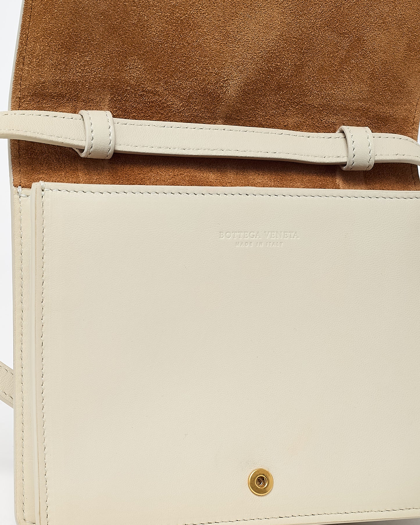 Bottega Veneta White Intrecciato Leather Mini Square Cassette Crossbody Bag