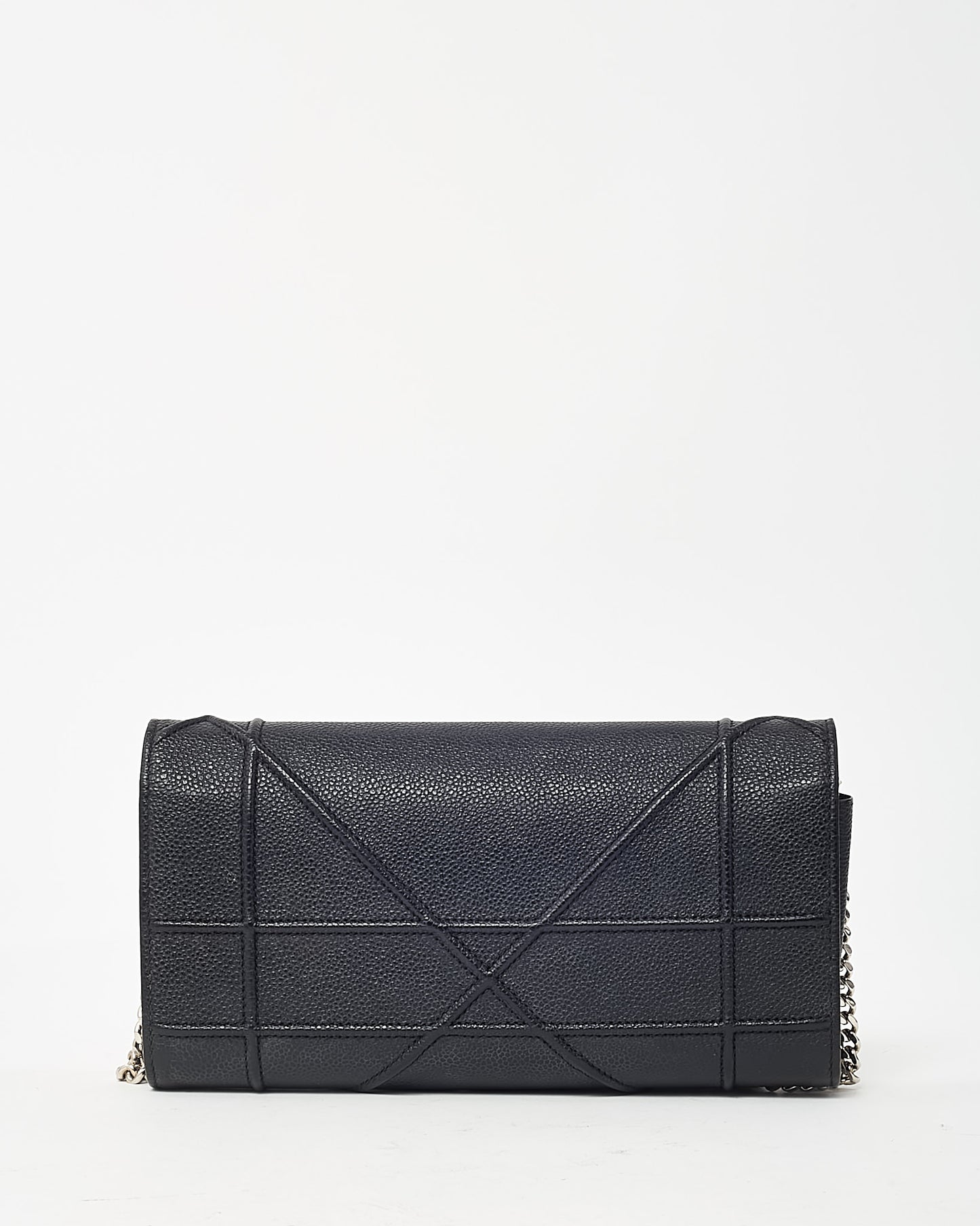 Dior Black Grained Calfskin Diorama Croisiere WOC Wallet on Chain Crossbody Bag