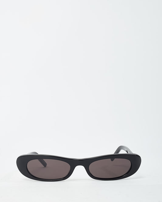 Saint Laurent Black Acetate SL557 Shade Oval Sunglasses
