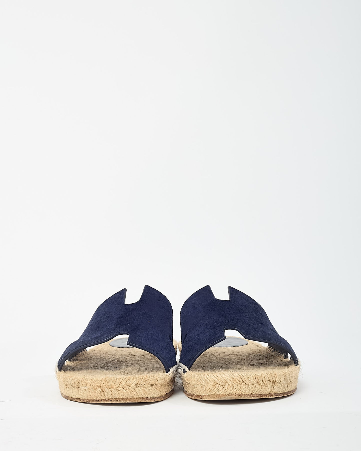 Hermès Navy Suede Antigua Espadrille Sandals - 39
