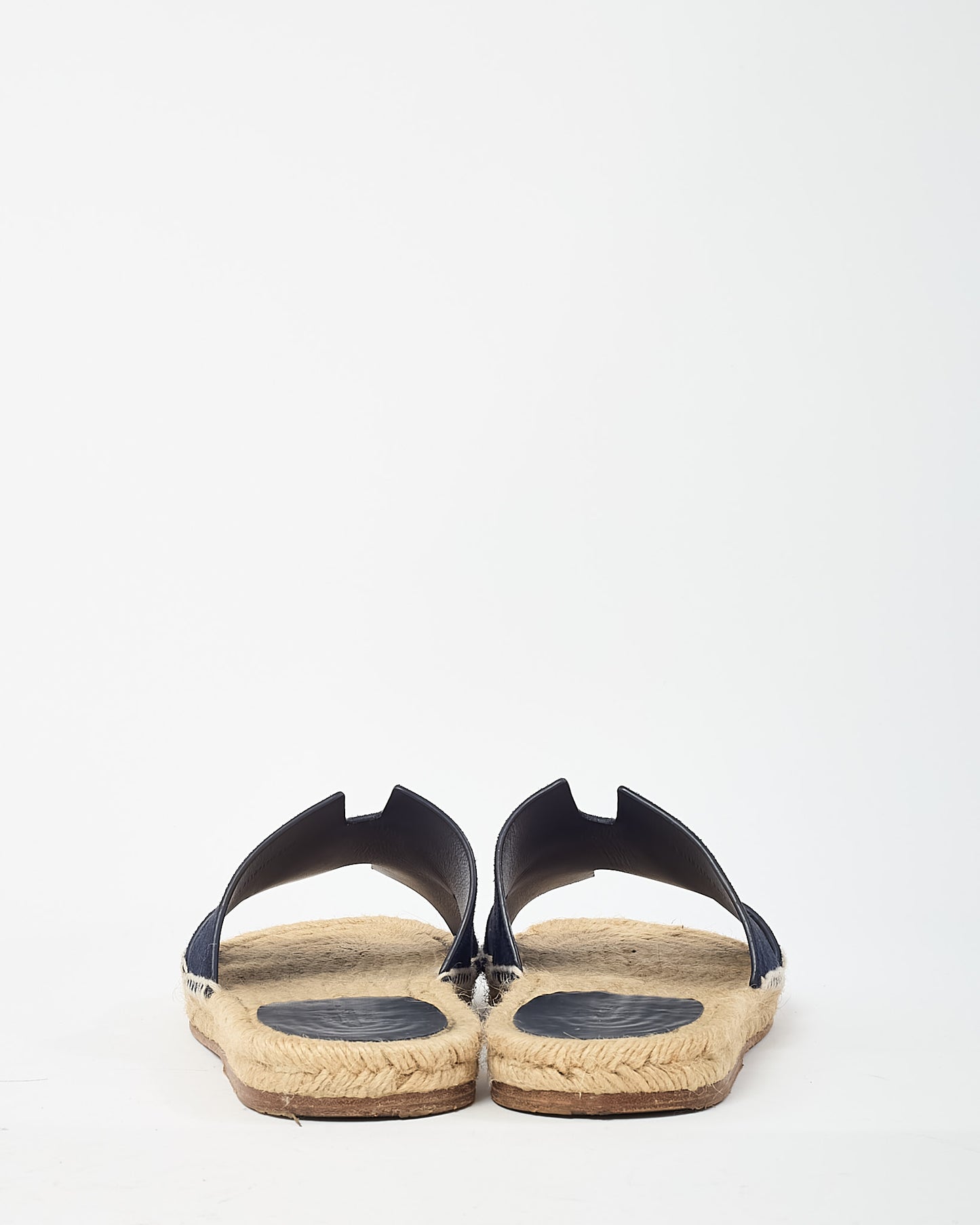 Hermès Navy Suede Antigua Espadrille Sandals - 39