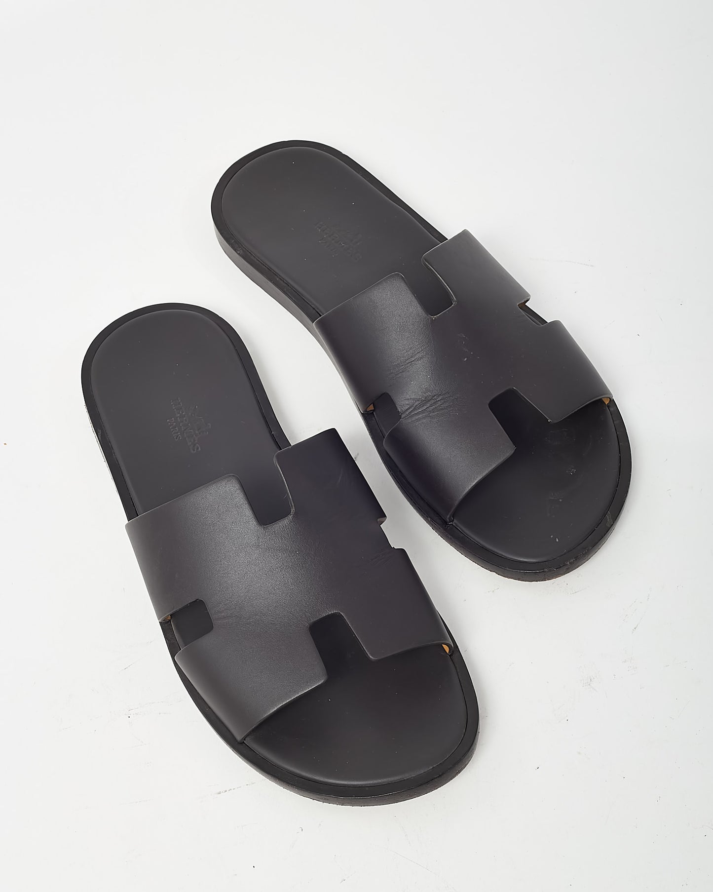 Hermès Men's Brown Leather Izmir H Sandals - 40/US 7 MEN/US 9-9.5 WOMEN