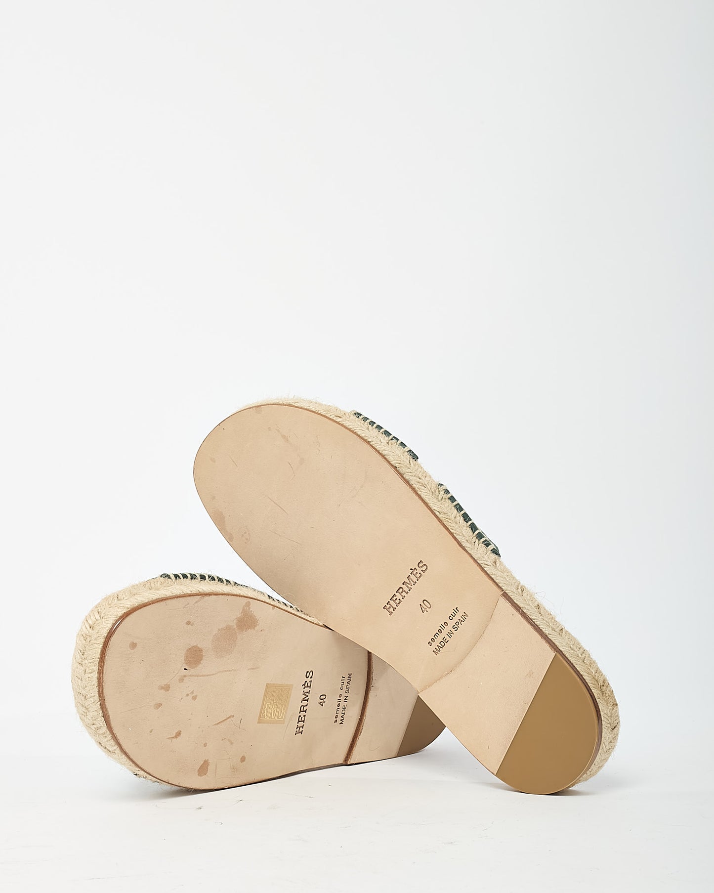 Hermès Men's Green Suede Antigua Espadrille Sandals - 40/US 7 MEN/US 9-9.5 WOMEN