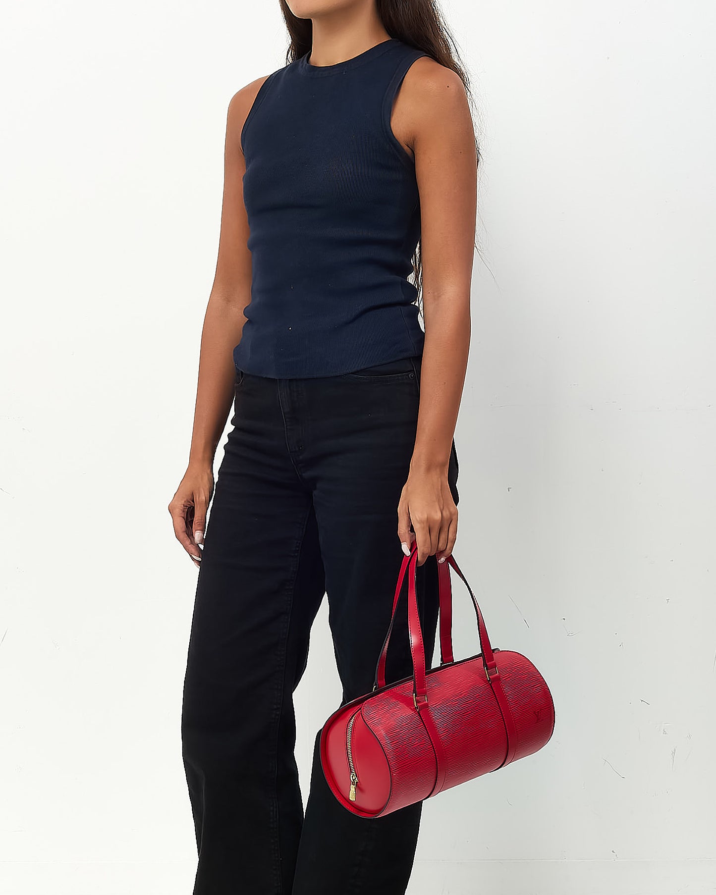 Louis Vuitton Red Epi Leather Soufflot Papillon Bag