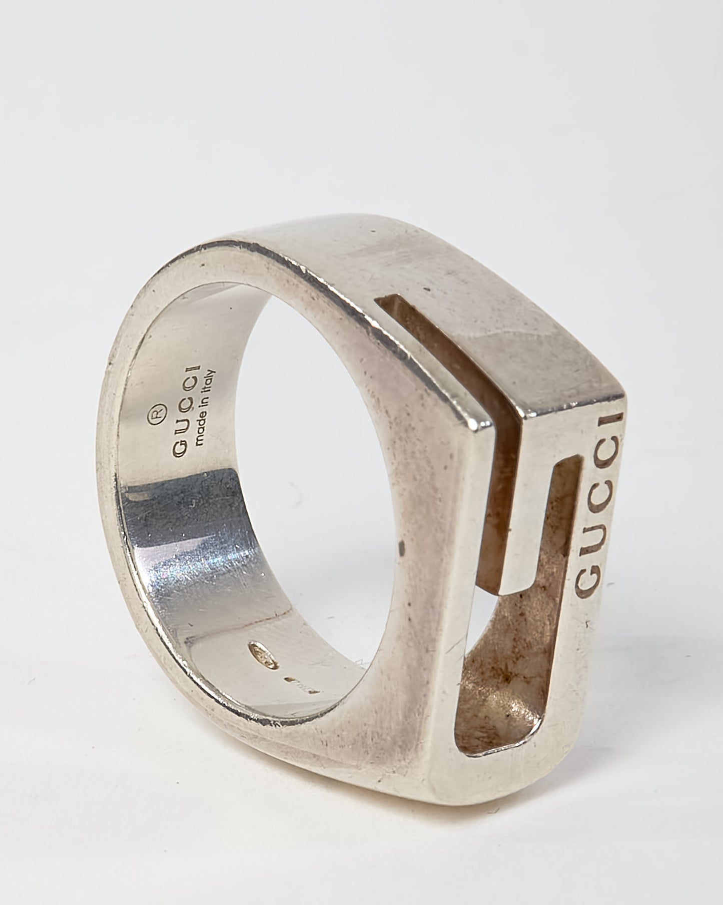 Gucci Sterling Silver Cut Out G Estate Ring - 6.5