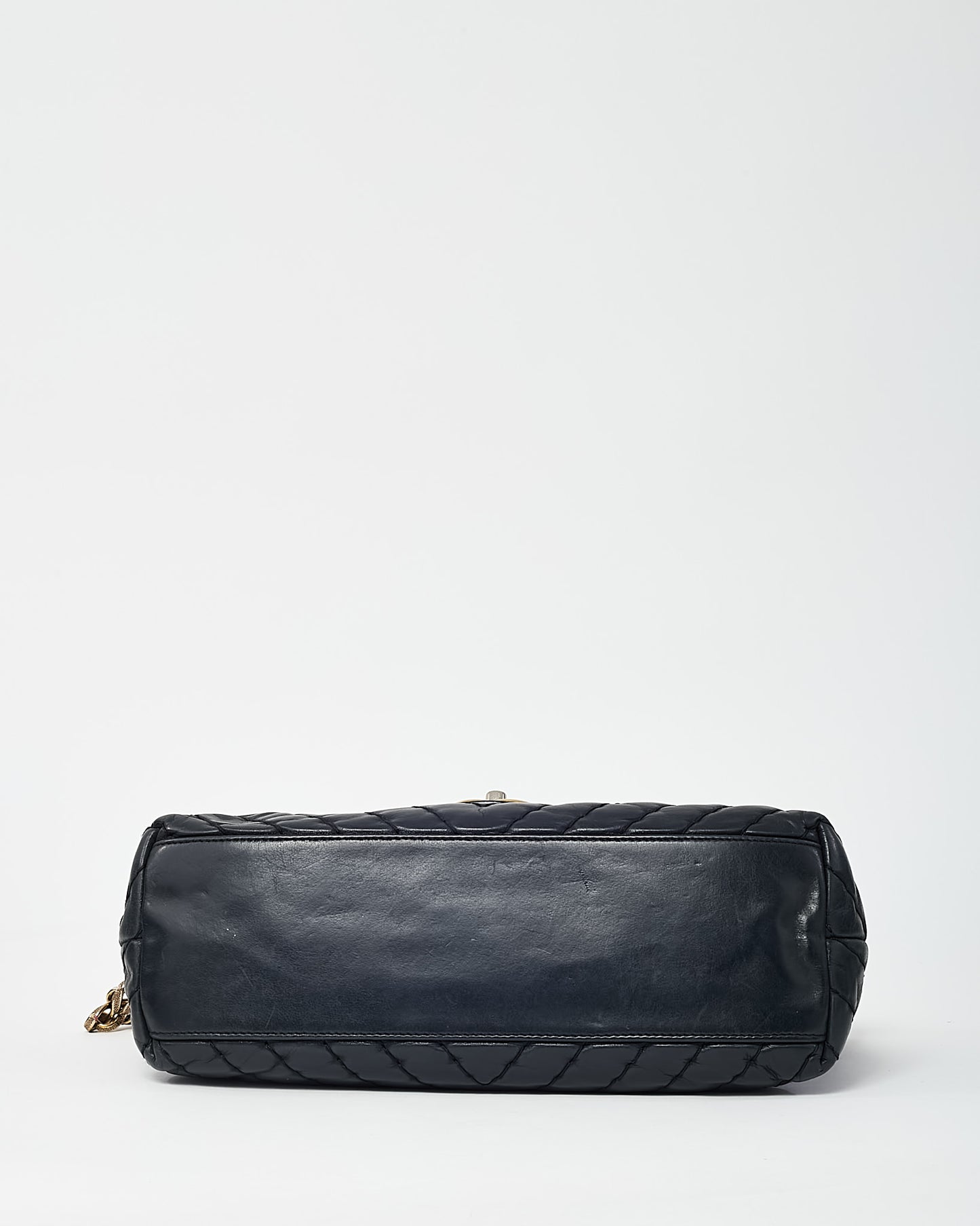 Chanel Black Surpique Chevron Leather Paris-Byzance Large Flap Bag GHW