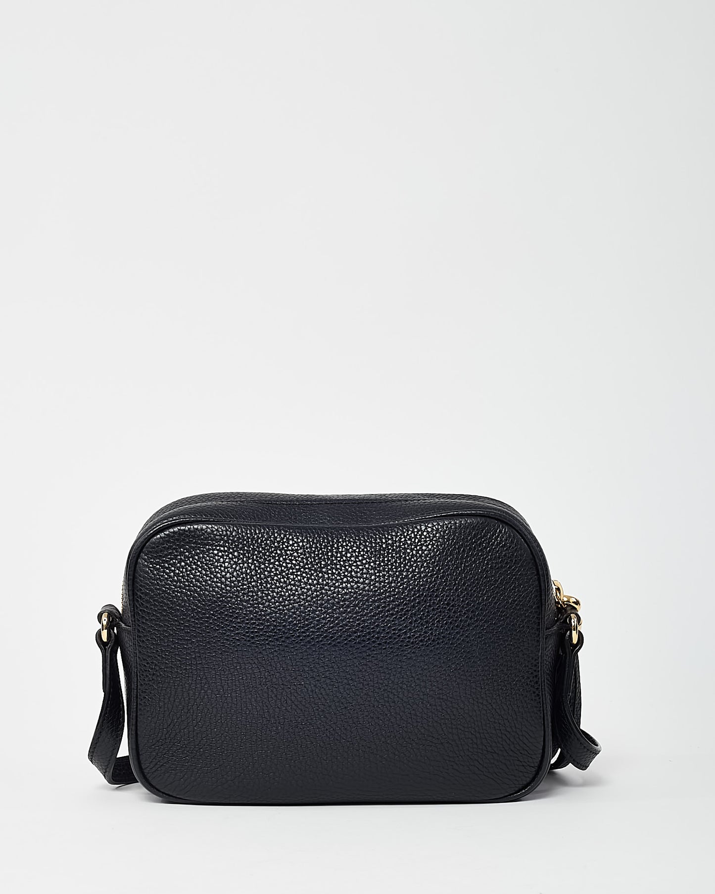 Gucci Black Pebbled Calfskin Leather GG Soho Disco Crossbody Bag