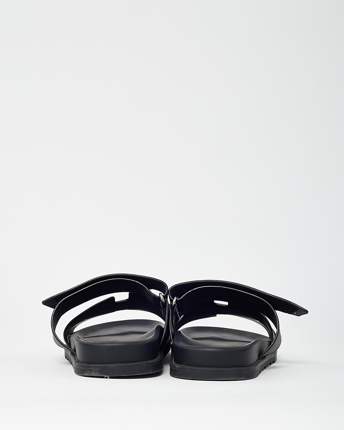 Hermès Men's Black Leather Chypre Sandals - 43.5 / 10.5 MEN