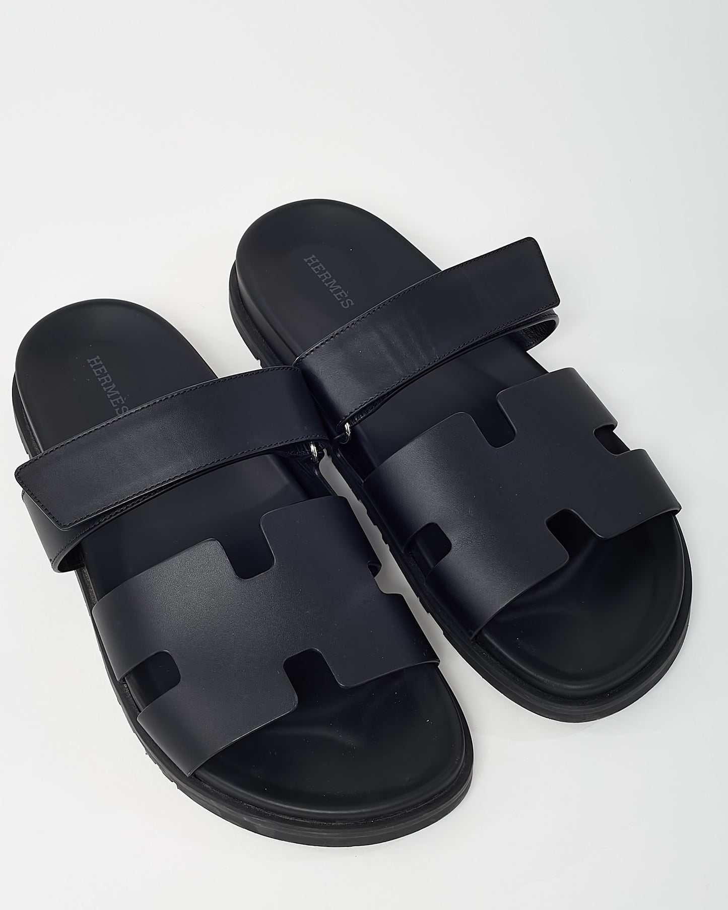 Hermès Men's Black Leather Chypre Sandals - 43.5 / 10.5 MEN