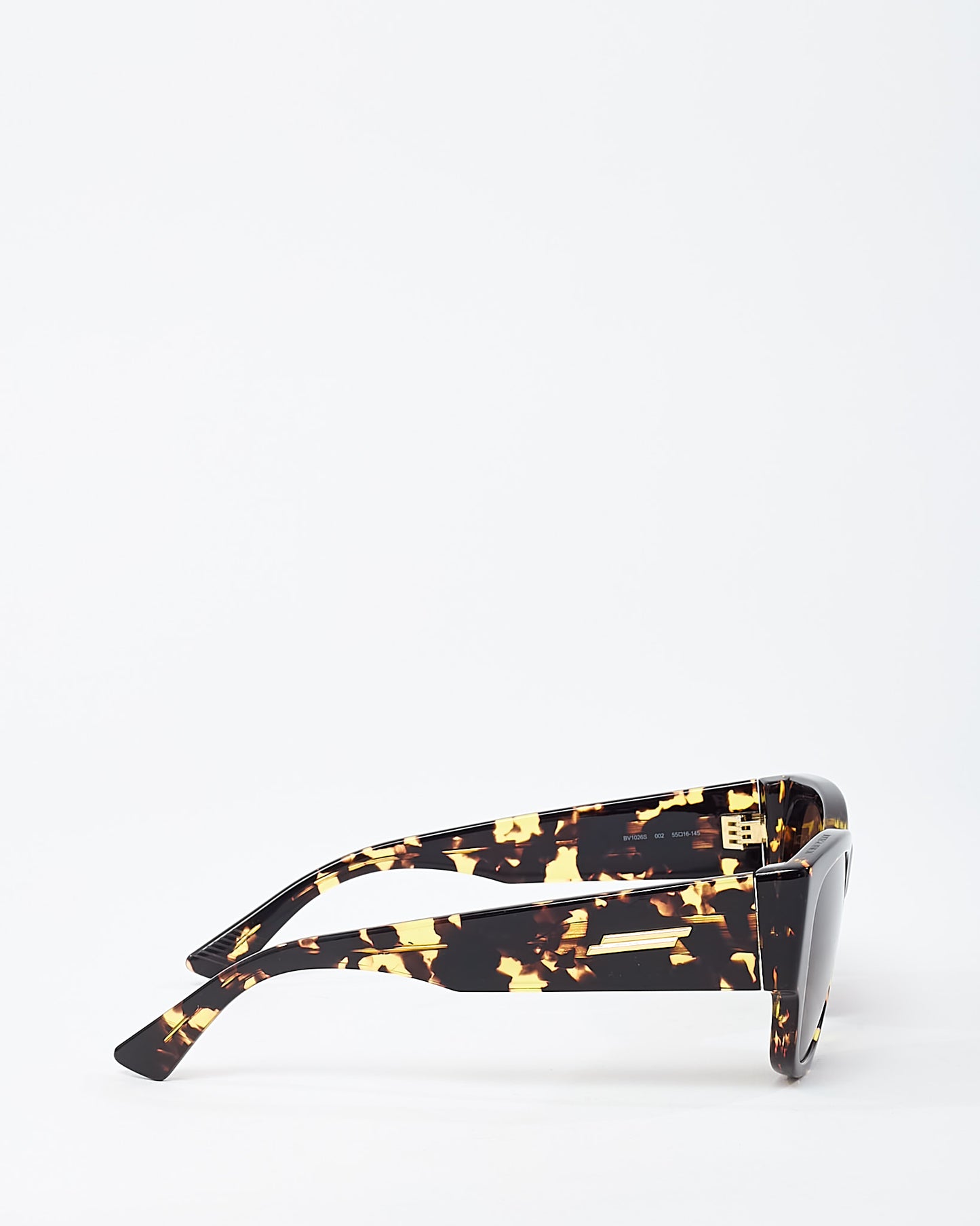 Bottega Veneta Brown Tortoise Acetate BV1026S Oversize Sunglasses