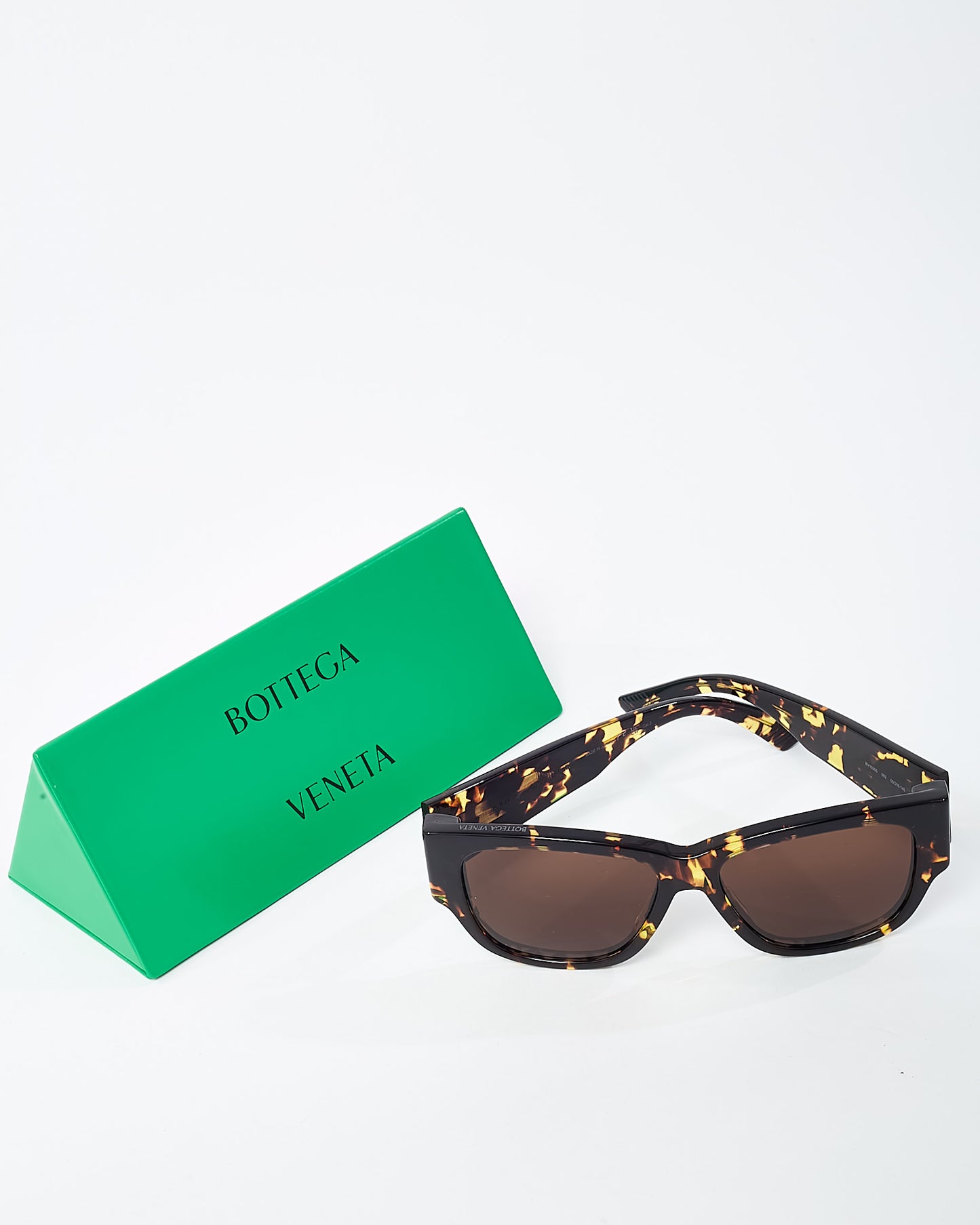 Bottega Veneta Brown Tortoise Acetate BV1026S Oversize Sunglasses