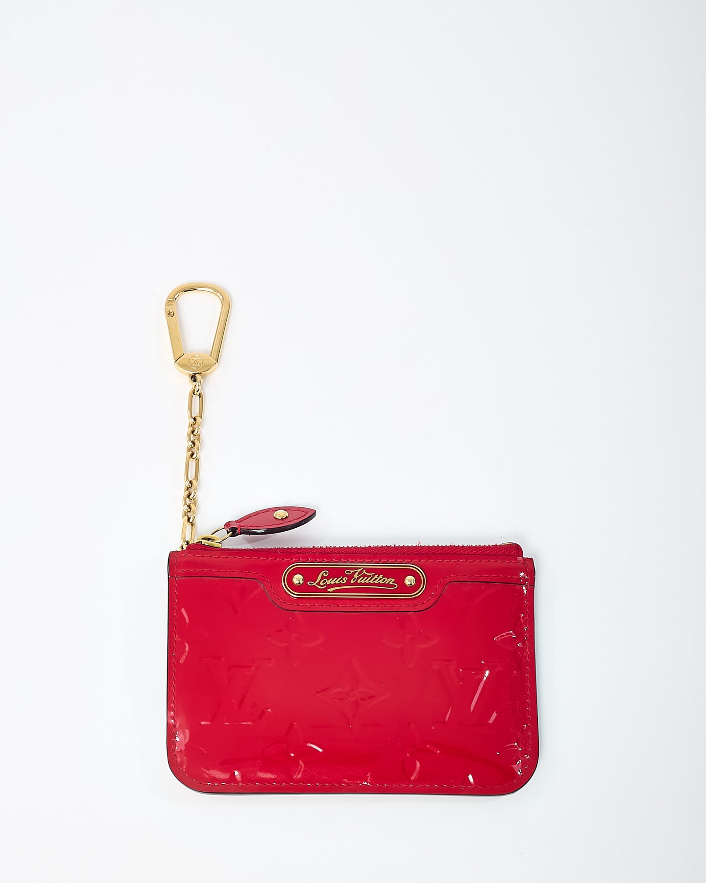 Louis Vuitton Red Monogram Vernis Pochette Cles / Key Pouch