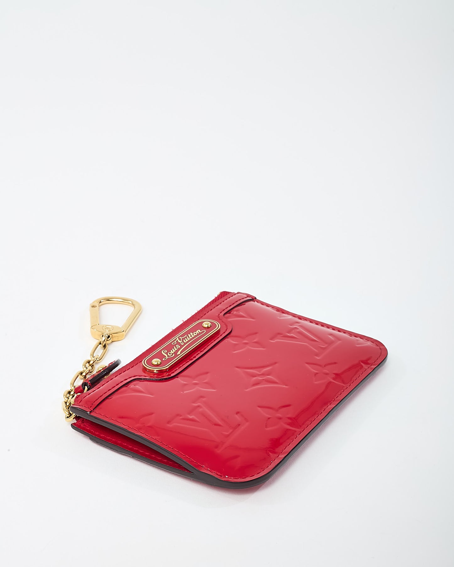 Louis Vuitton Red Monogram Vernis Pochette Cles / Key Pouch