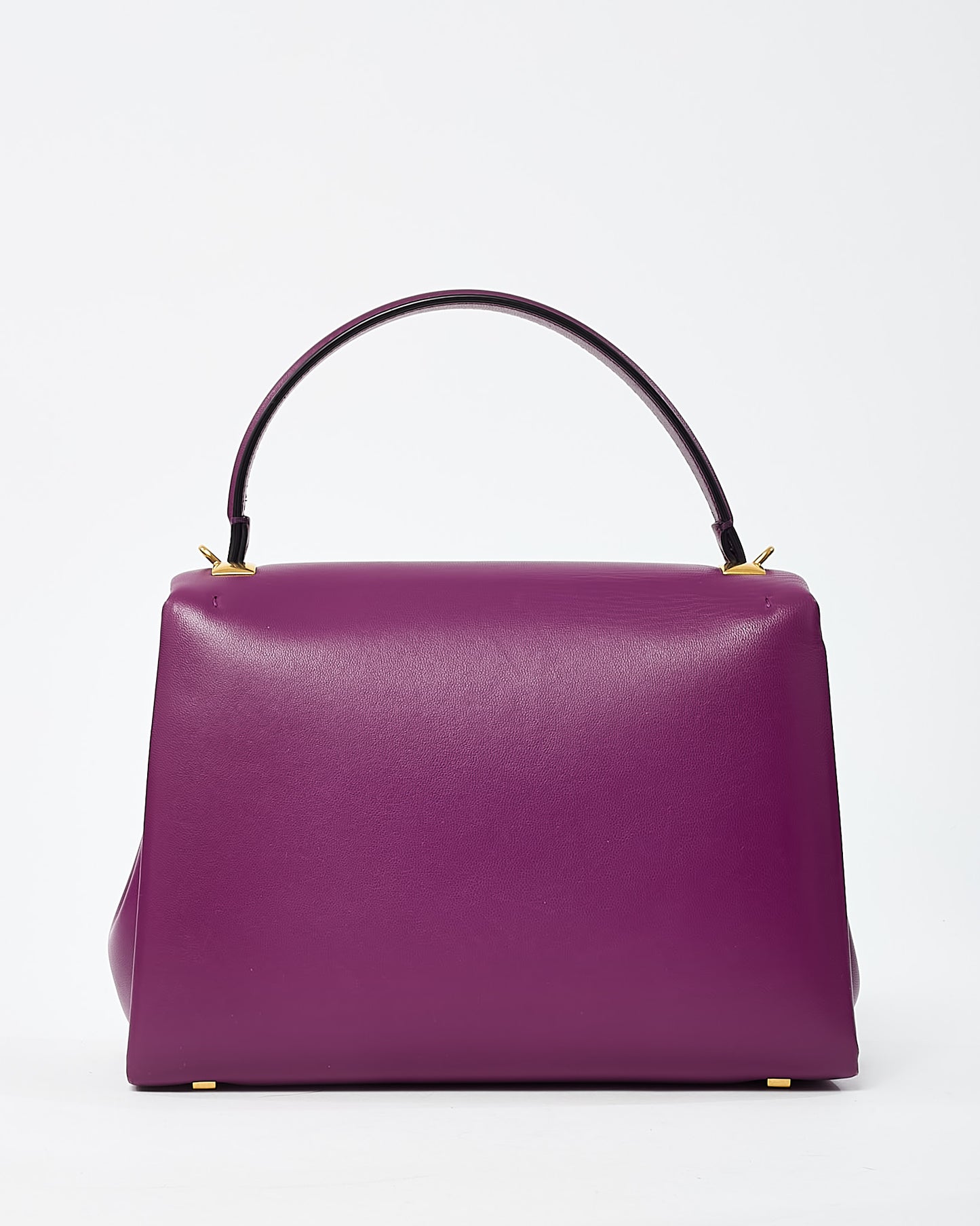 Valentino Purple Leather Maxi Stud Top Handle 2Way Bag