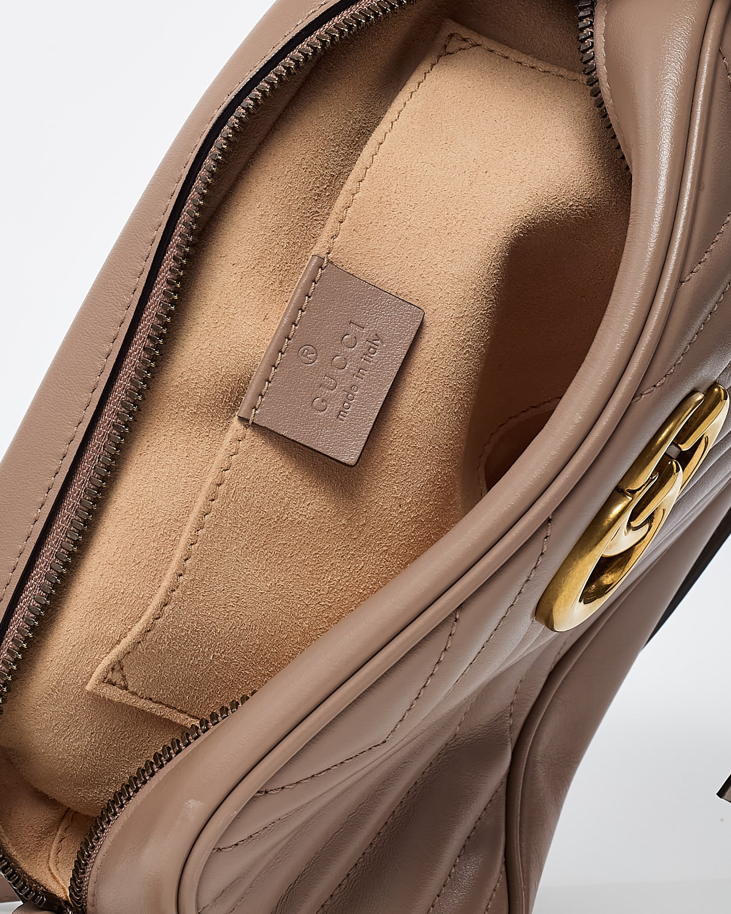 Gucci Dusty Rose Matelassé Leather GG Marmont Small Camera Crossbody Bag