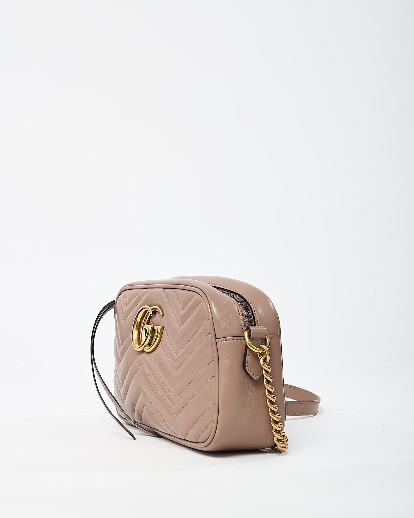 Gucci Dusty Rose Matelassé Leather GG Marmont Small Camera Crossbody Bag