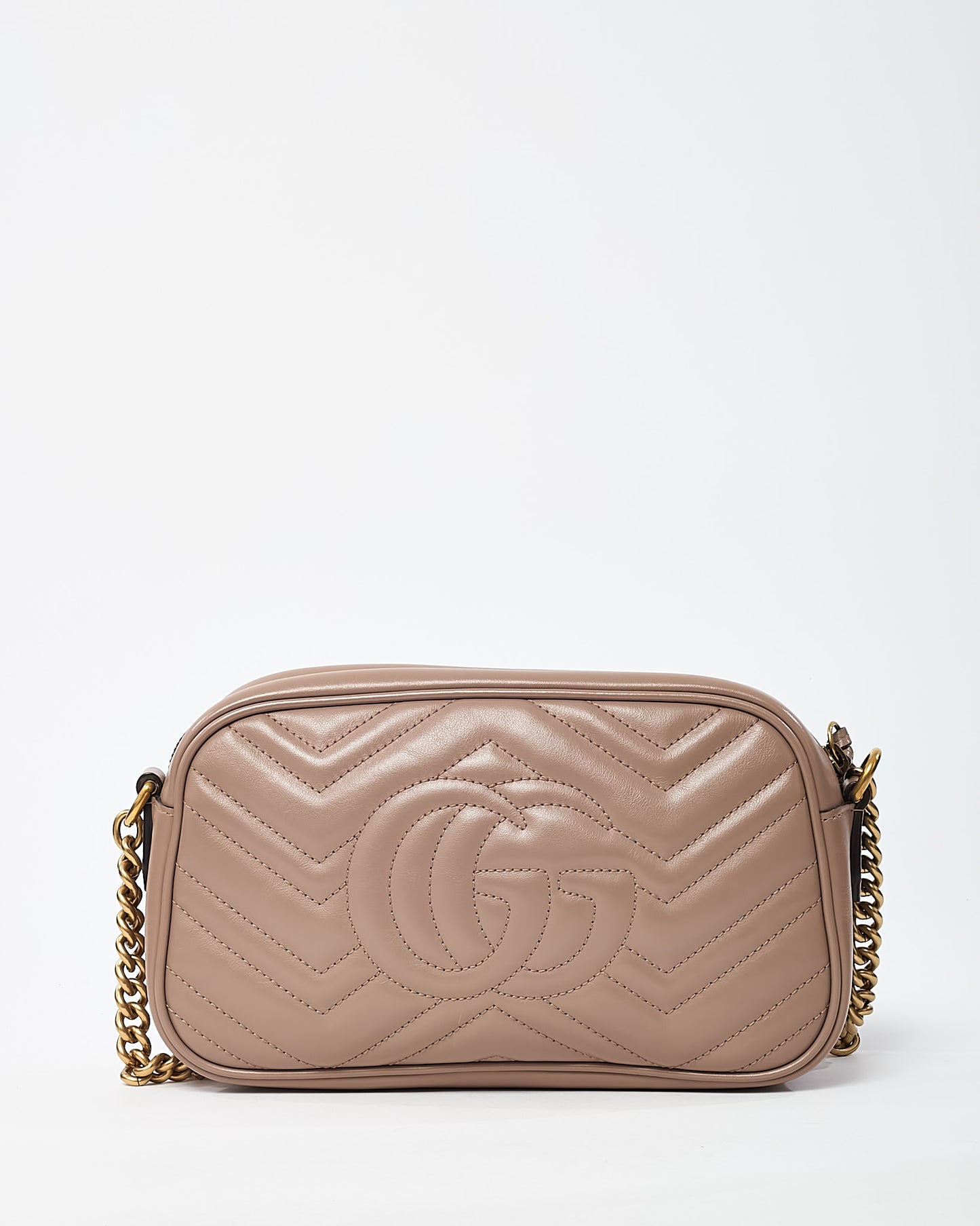 Gucci Dusty Rose Matelassé Leather GG Marmont Small Camera Crossbody Bag