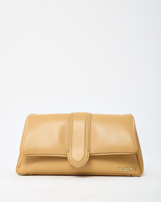 Jacquemus Beige Leather Le Bambimou Shoulder Bag with Strap